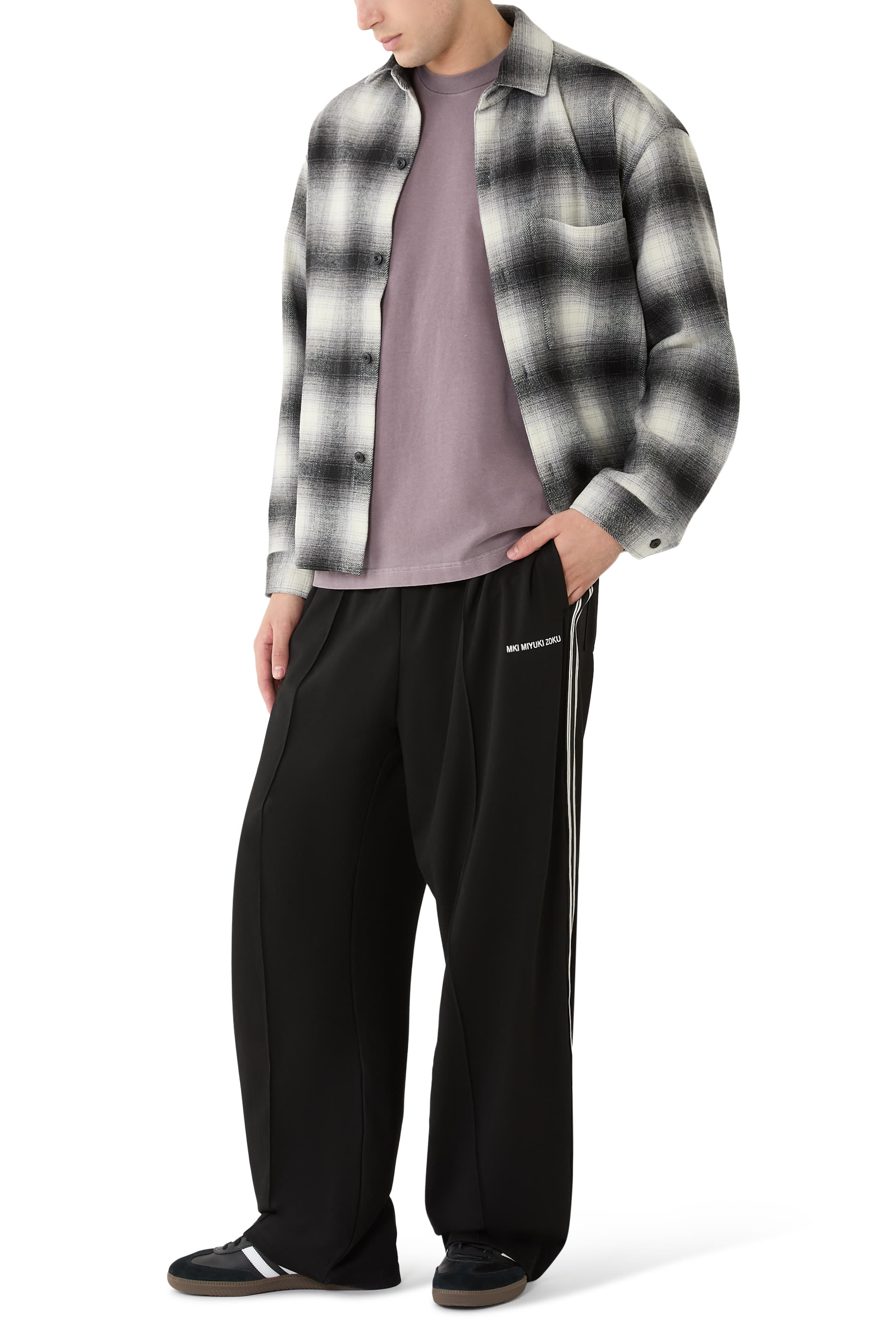 Wide Fit Poly Track Pants 