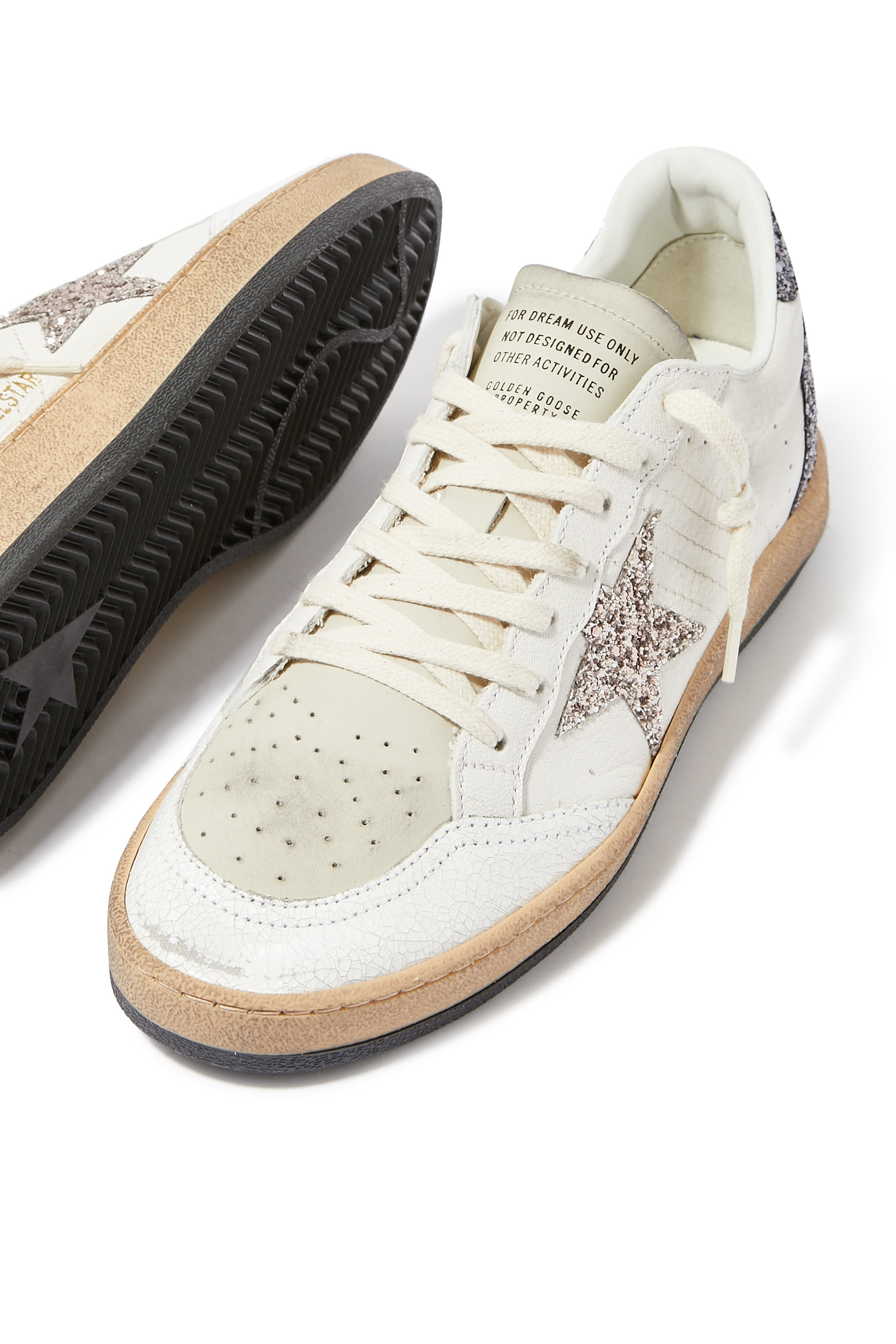 Ball Star Glittered Leather Sneakers