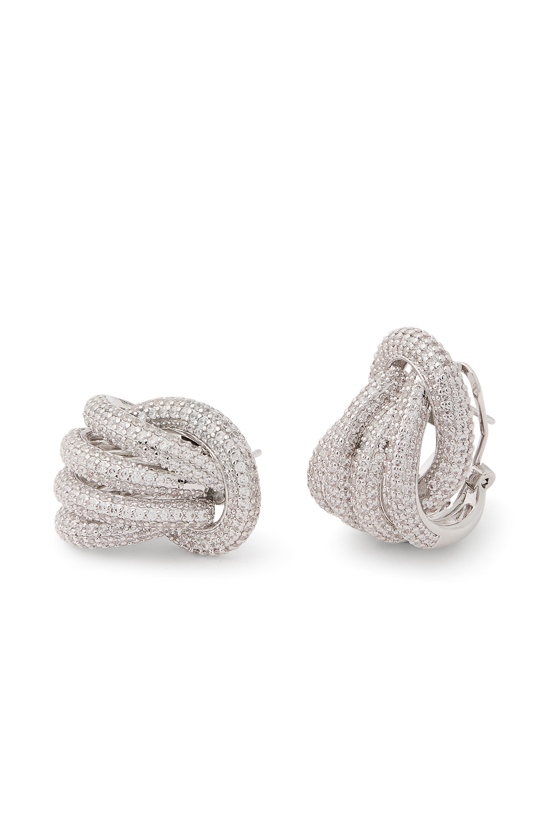 Margaux Pav&eacute; Earrings, Sterling Silver & AAAA+ Cubic Zirconia