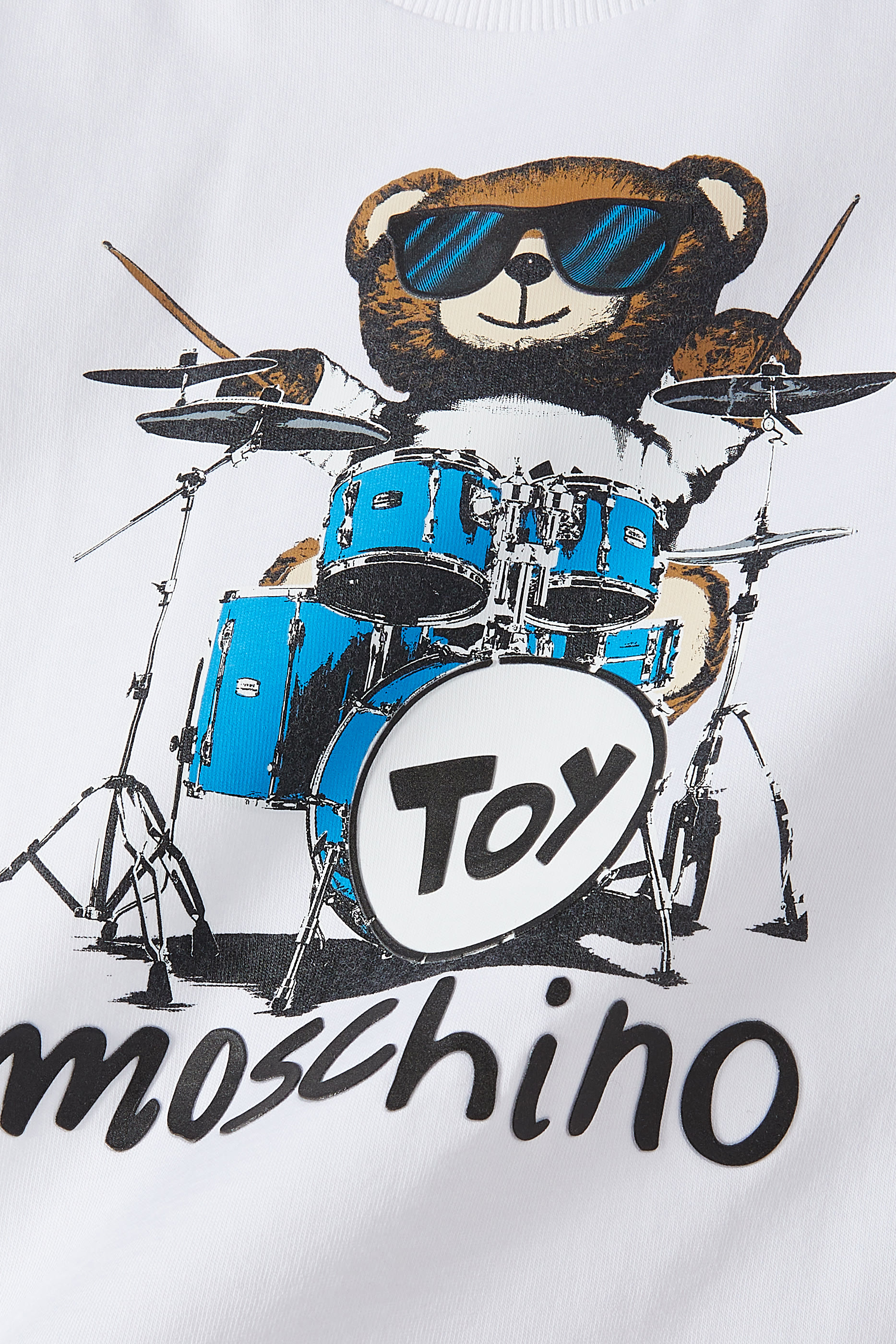 Kids Drummer Bear Cotton T-Shirt