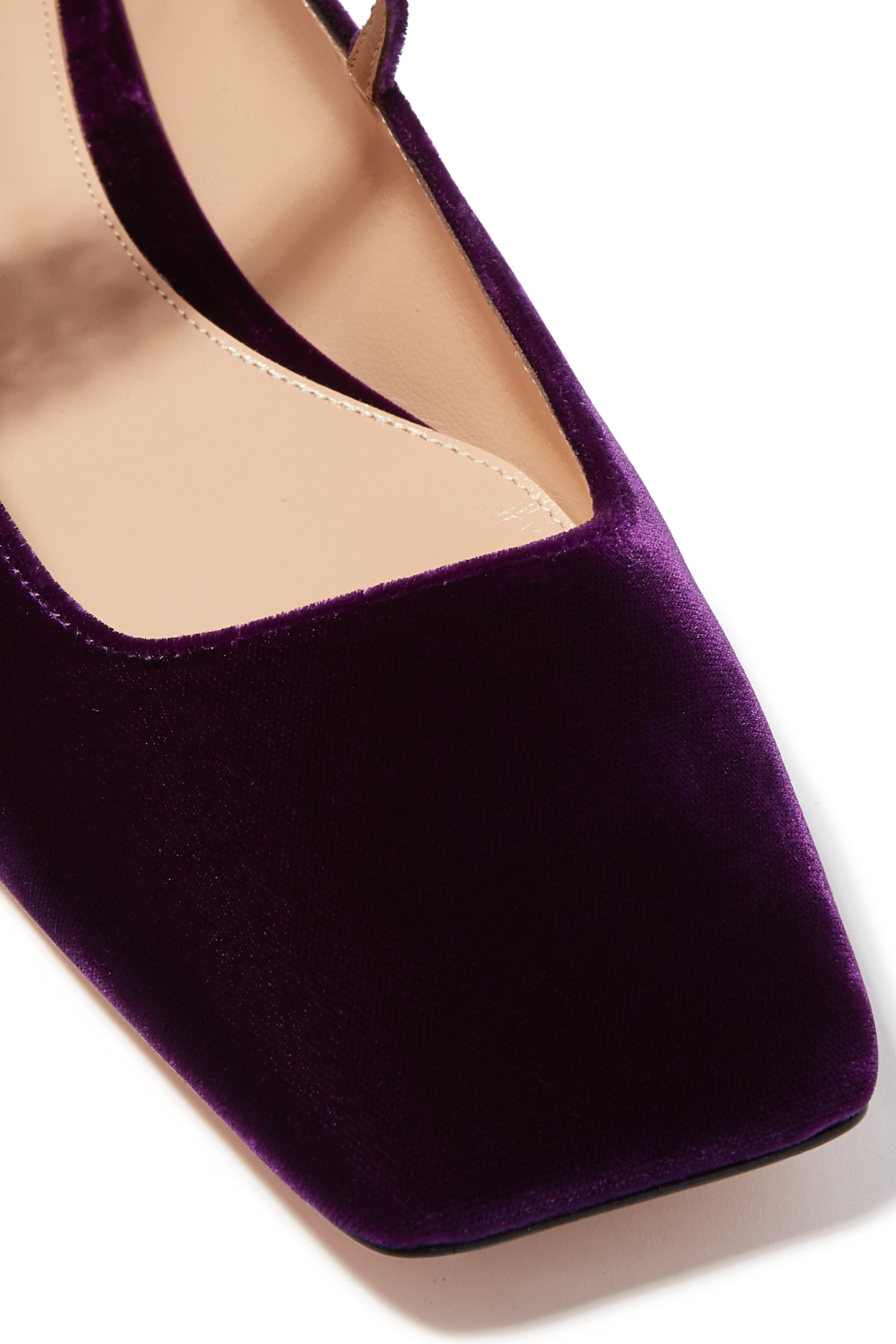 Gold Buckle Velvet Strap Ballerina