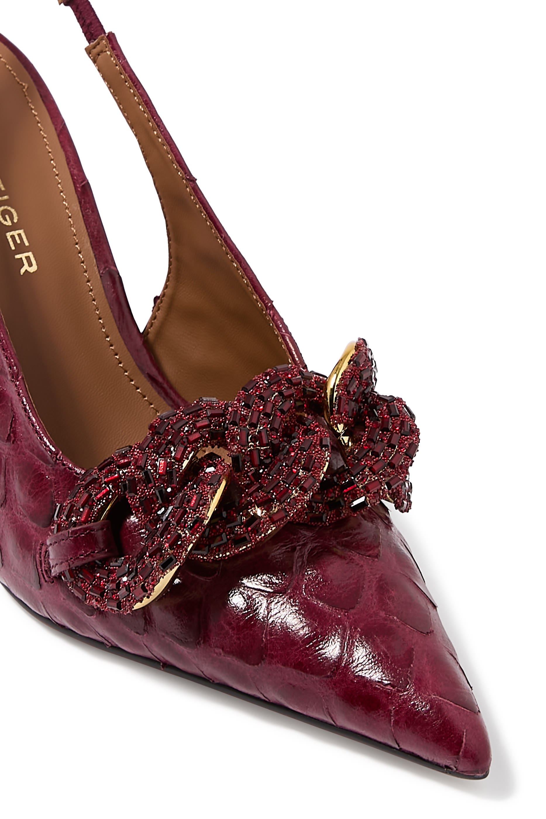 Crystal Chain 85 Slingback Pumps