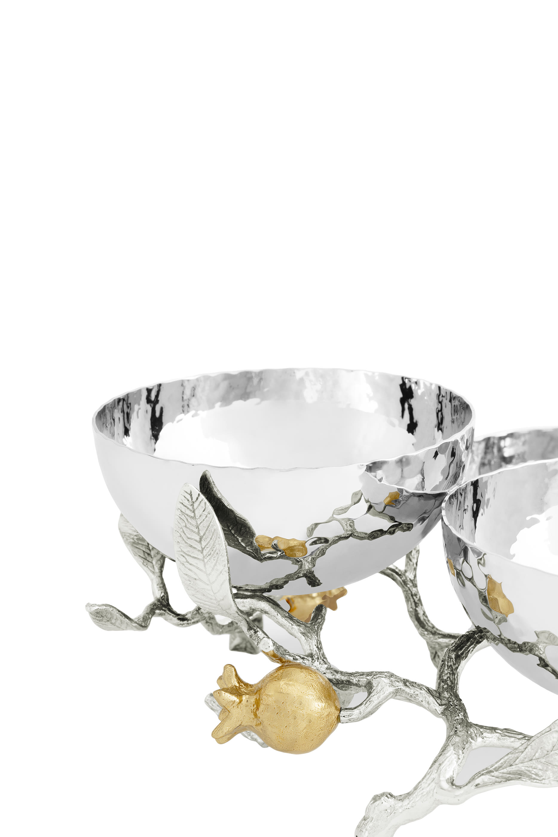 Pomegranate Silver & Gold Triple Bowl