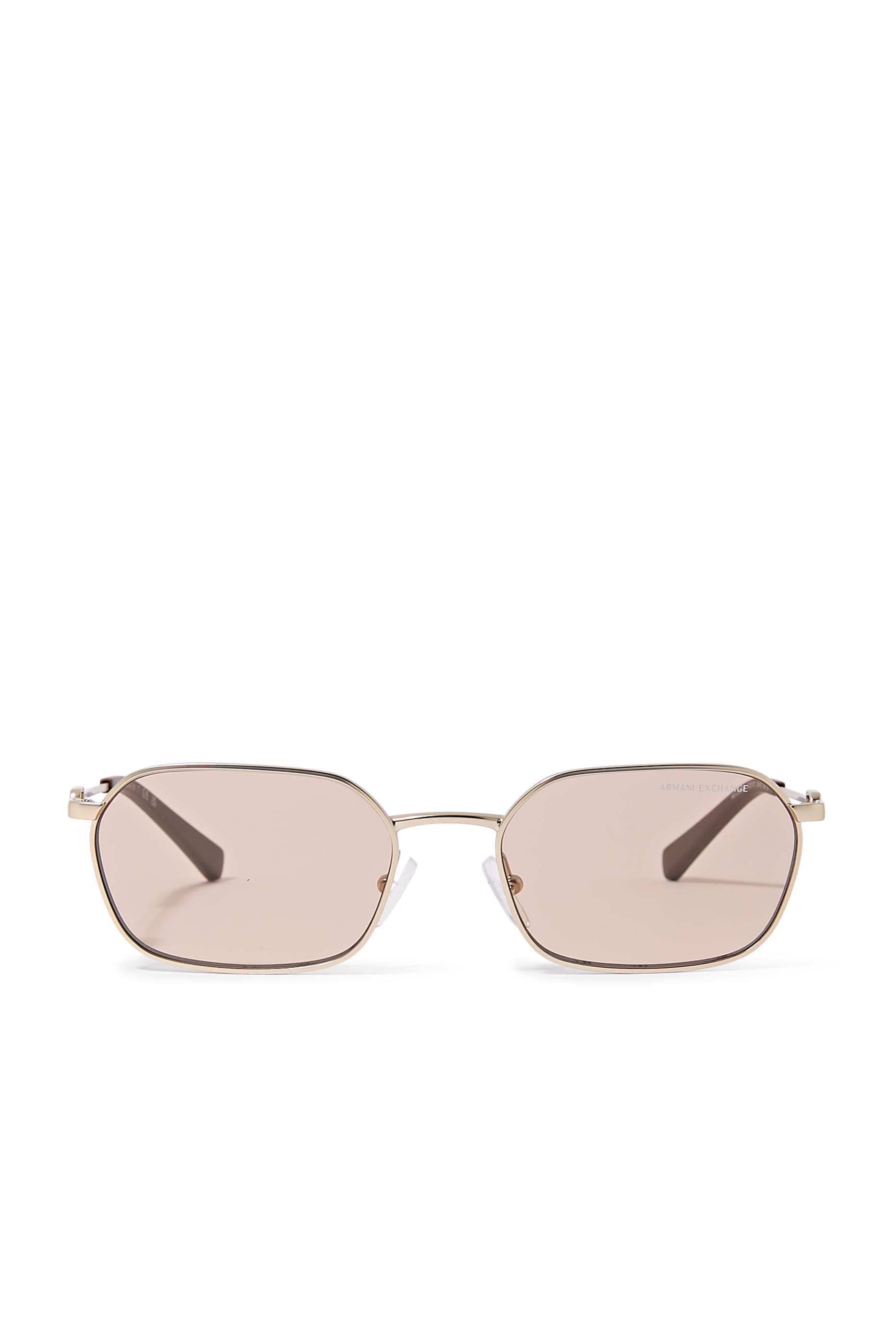 Cross Flat Rectangular Metal Sunglasses