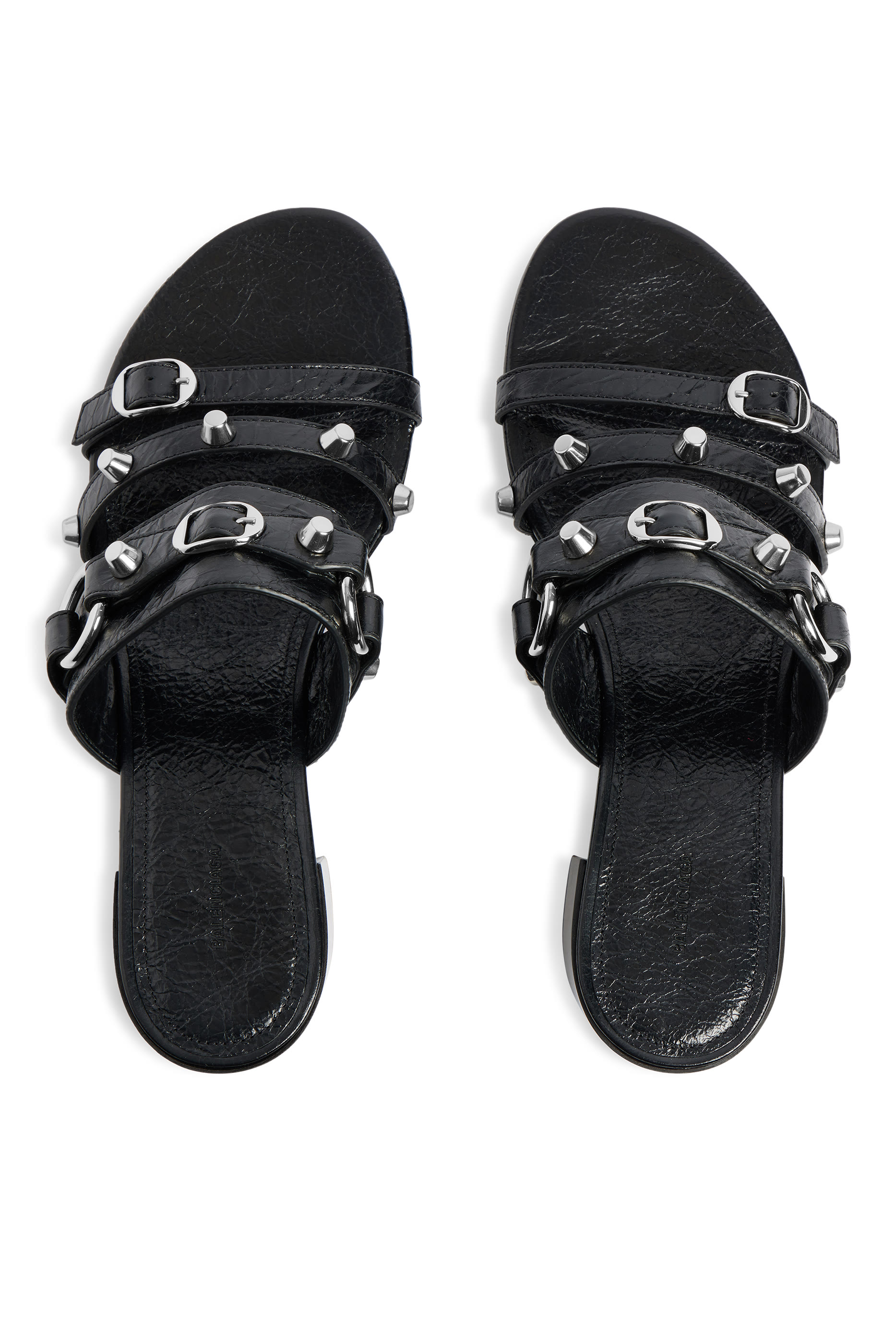 City Embellished Crinkled-Leather Mules 50