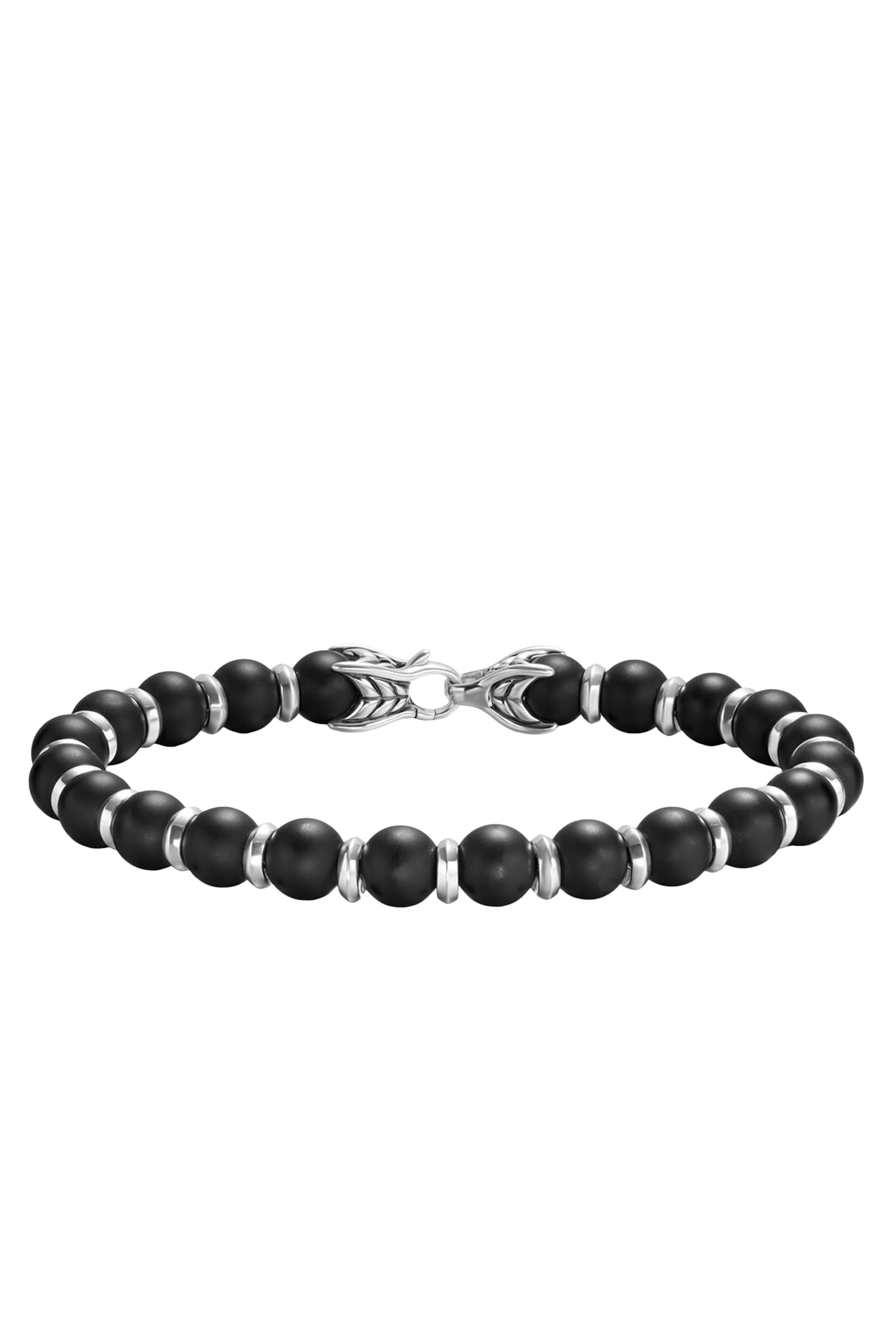 Spiritual Beads Bracelet, Sterling Silver & Onyx