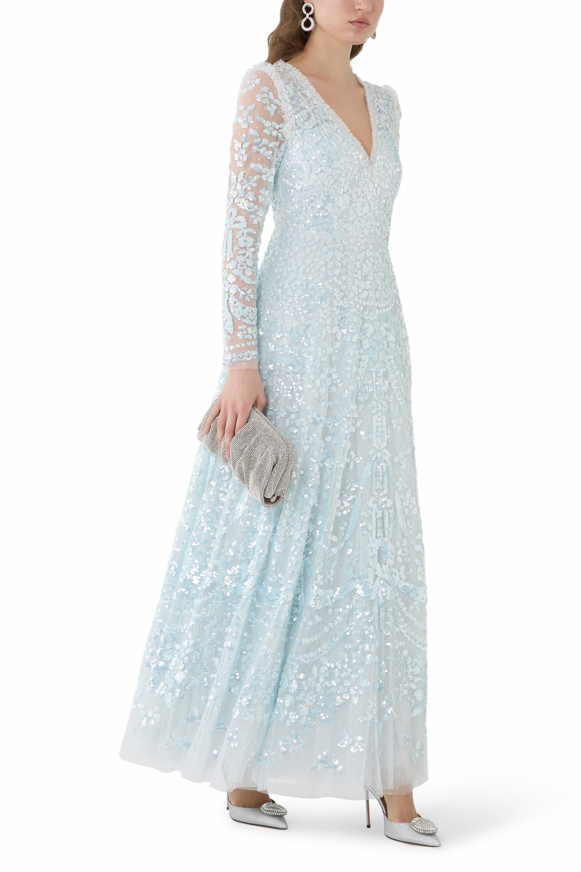 Chandelier Cape Ankle Gown