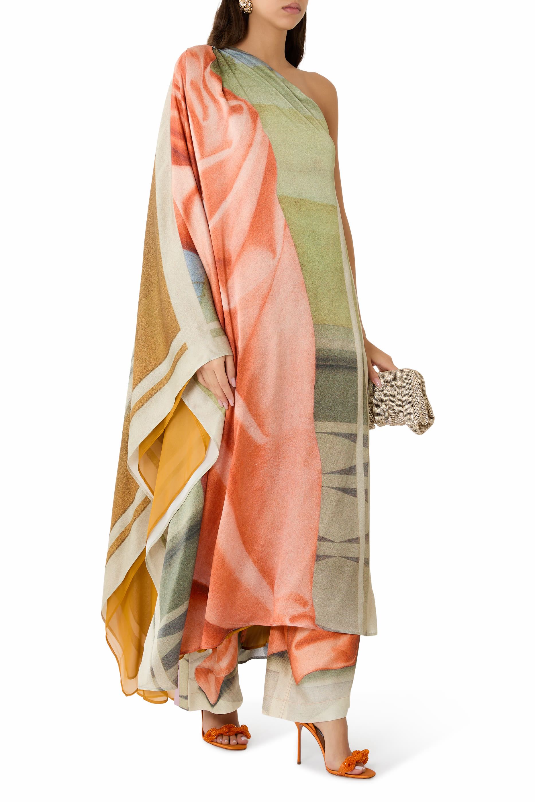  Minerva One-Sleeved Floor-Length Top