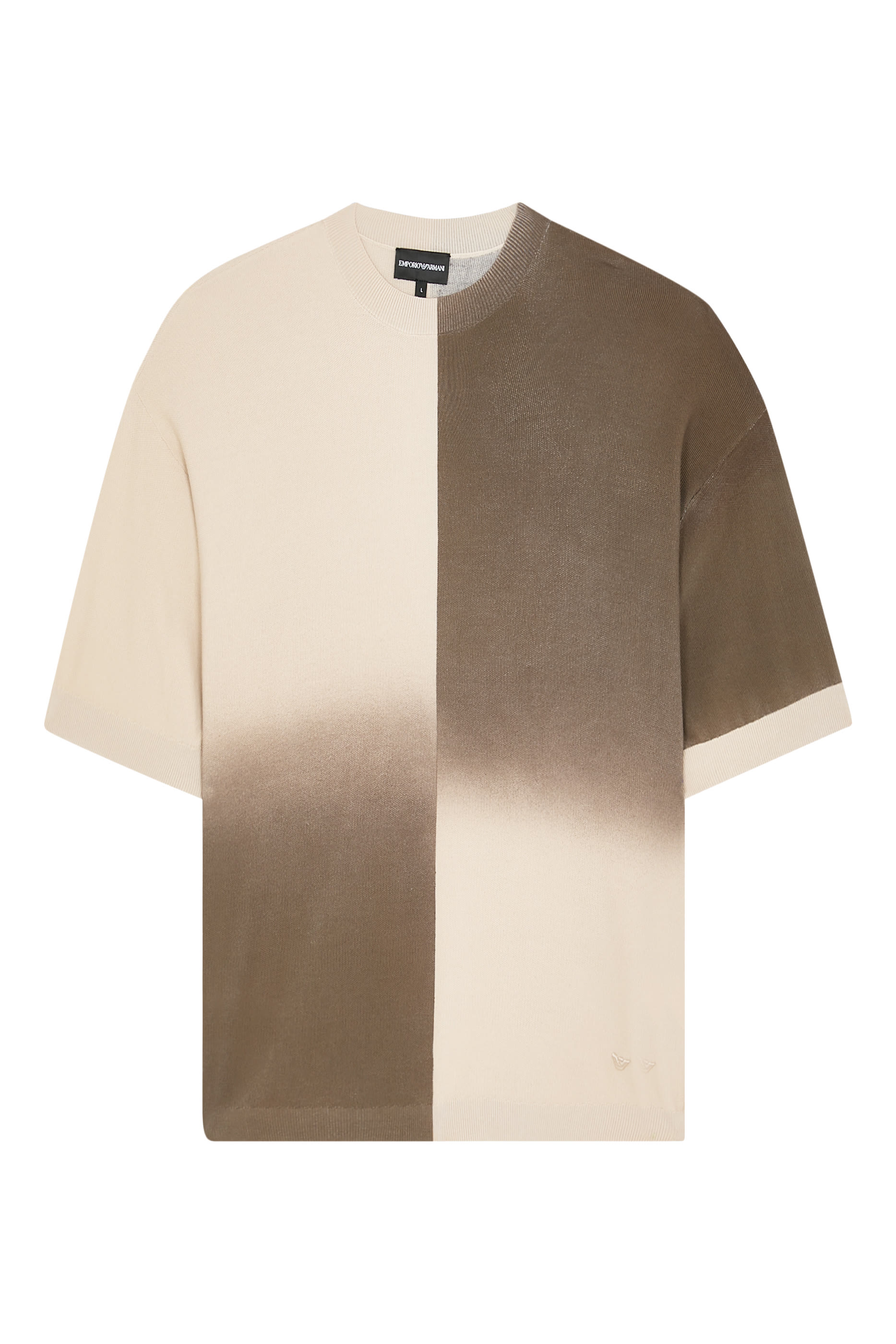 Colour-block Gradient Cotton T-Shirt