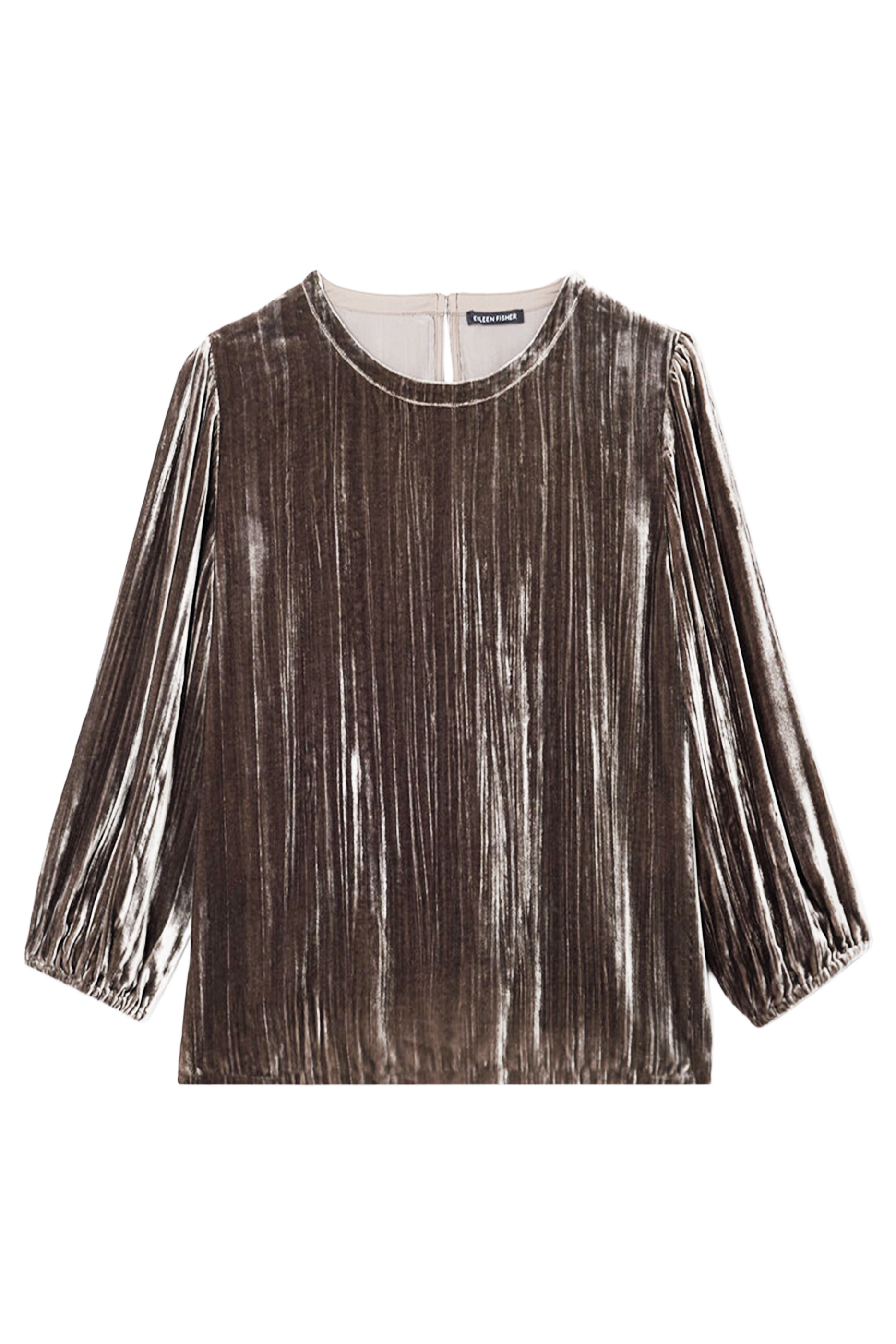 Crushed Velvet Round Neck Top