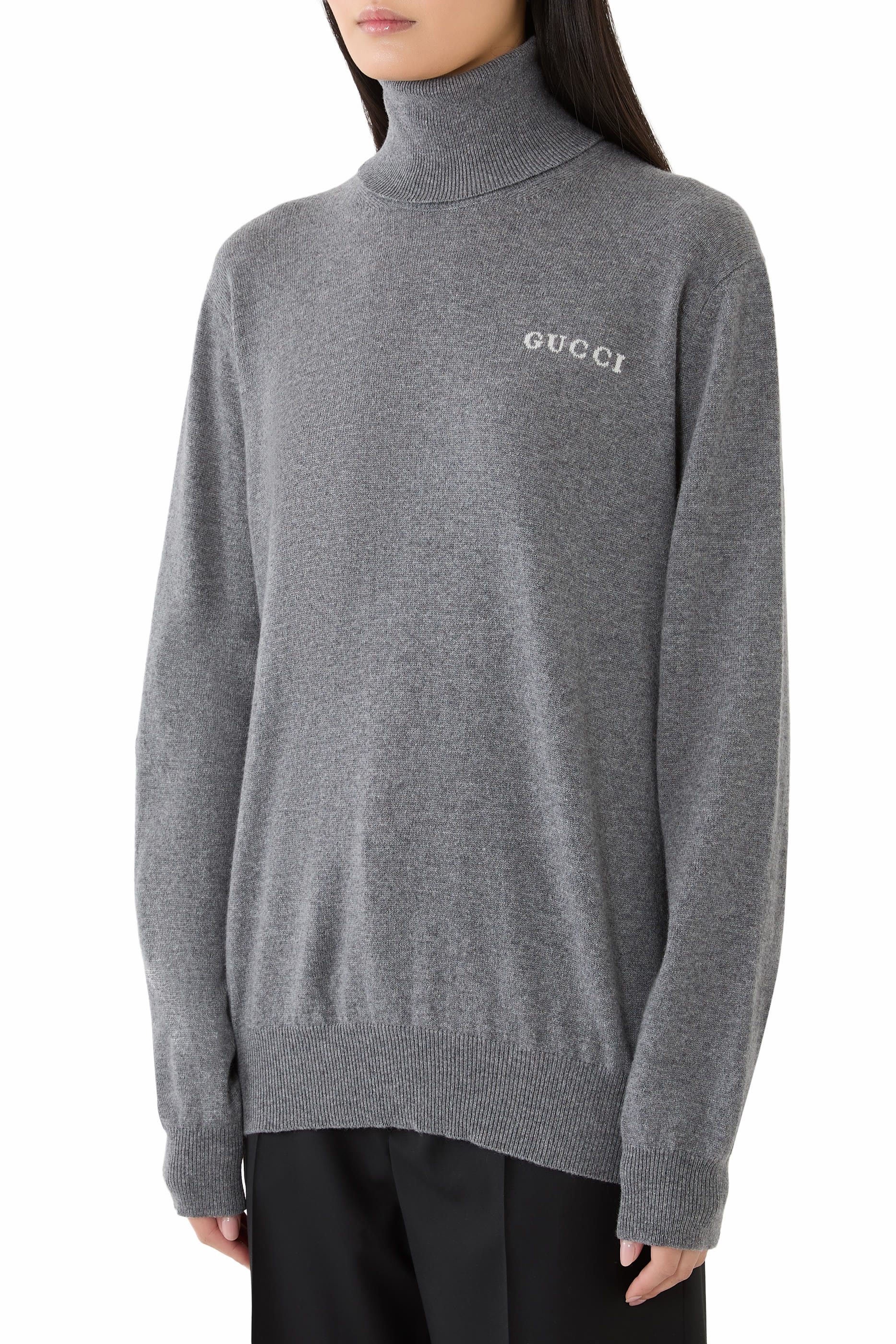 Intarsia Cashmere Turtleneck