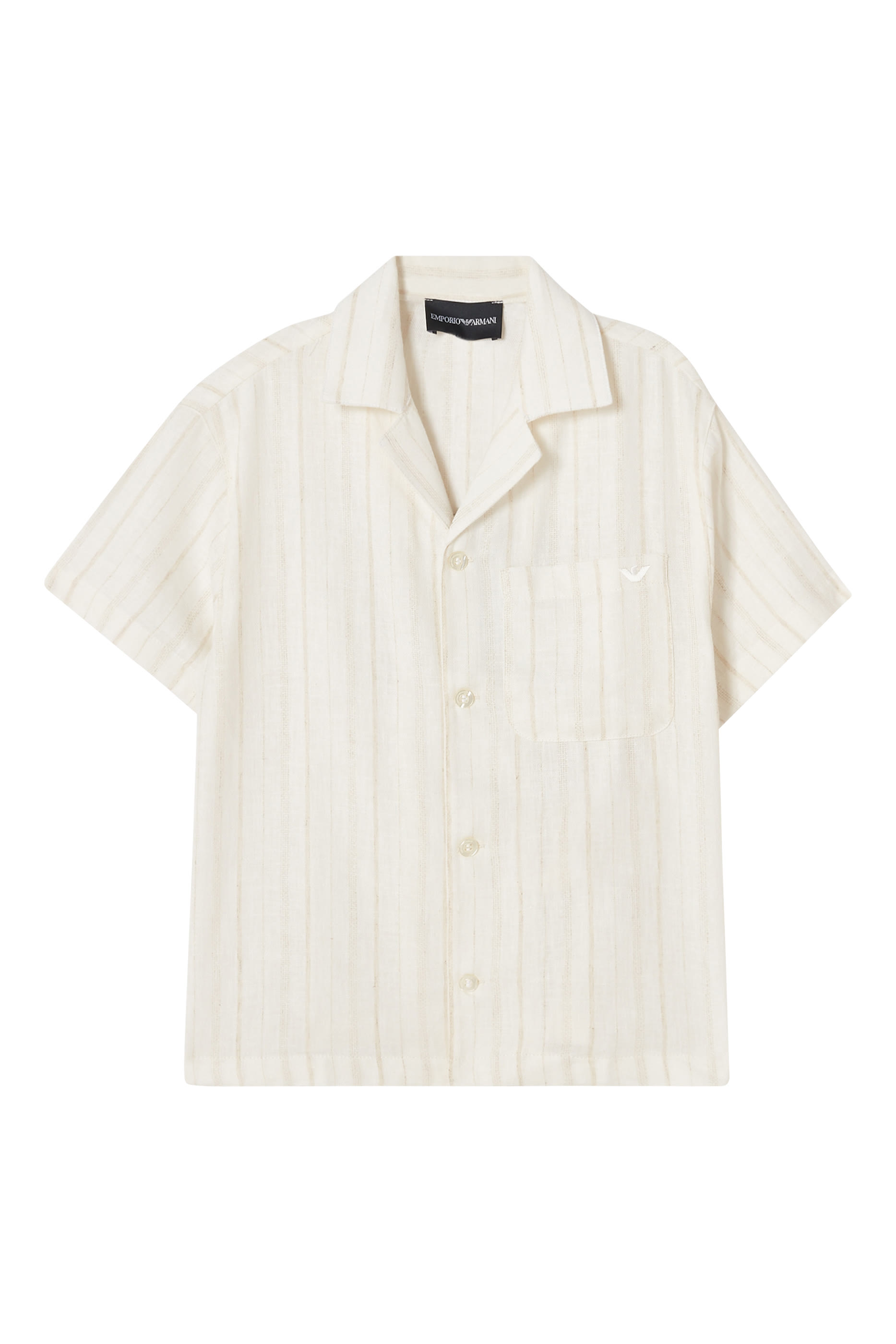 Kids Stripe Jacquard Linen-Blend Shirt