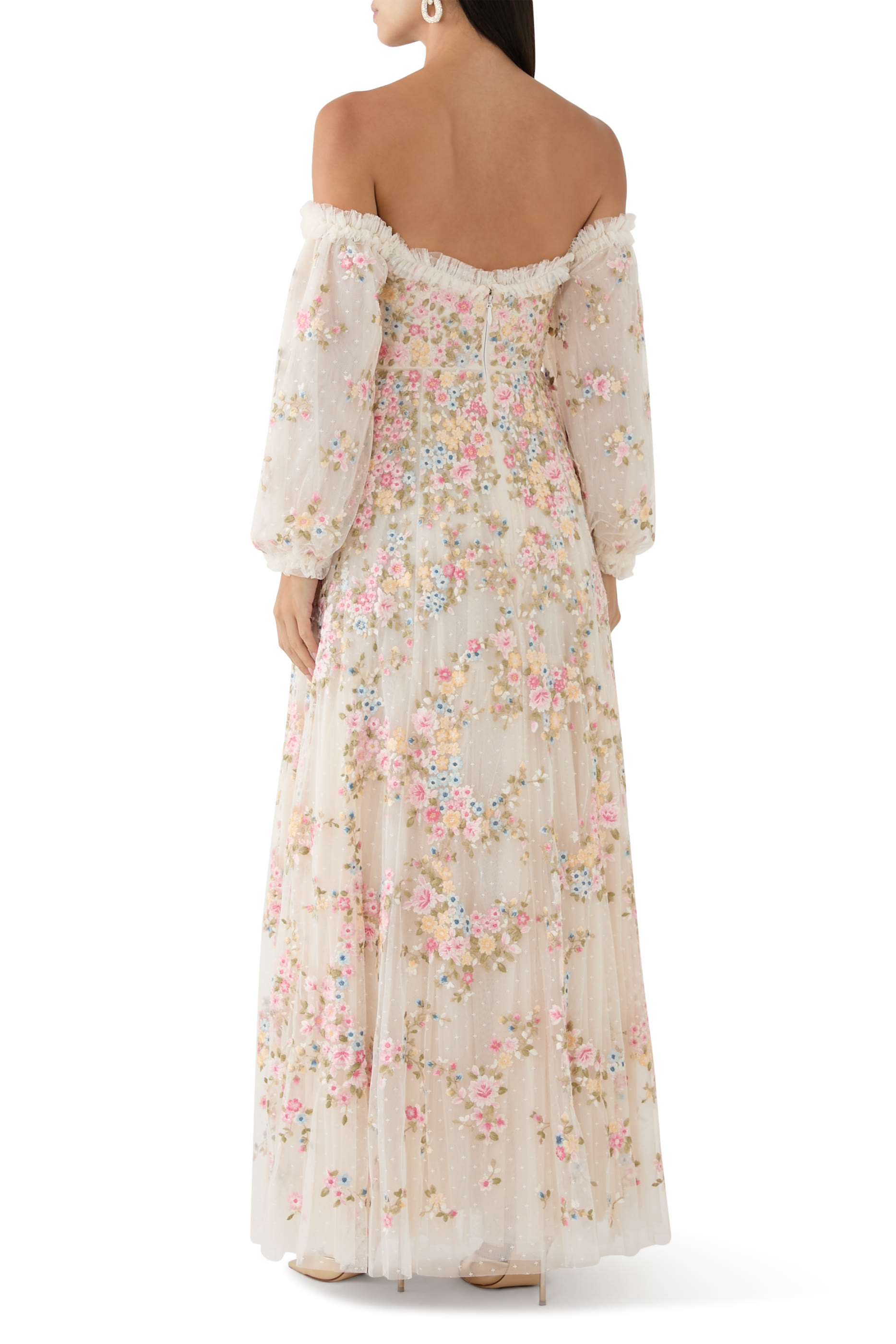  Lunaria Wreath Off-Shoulder Gown