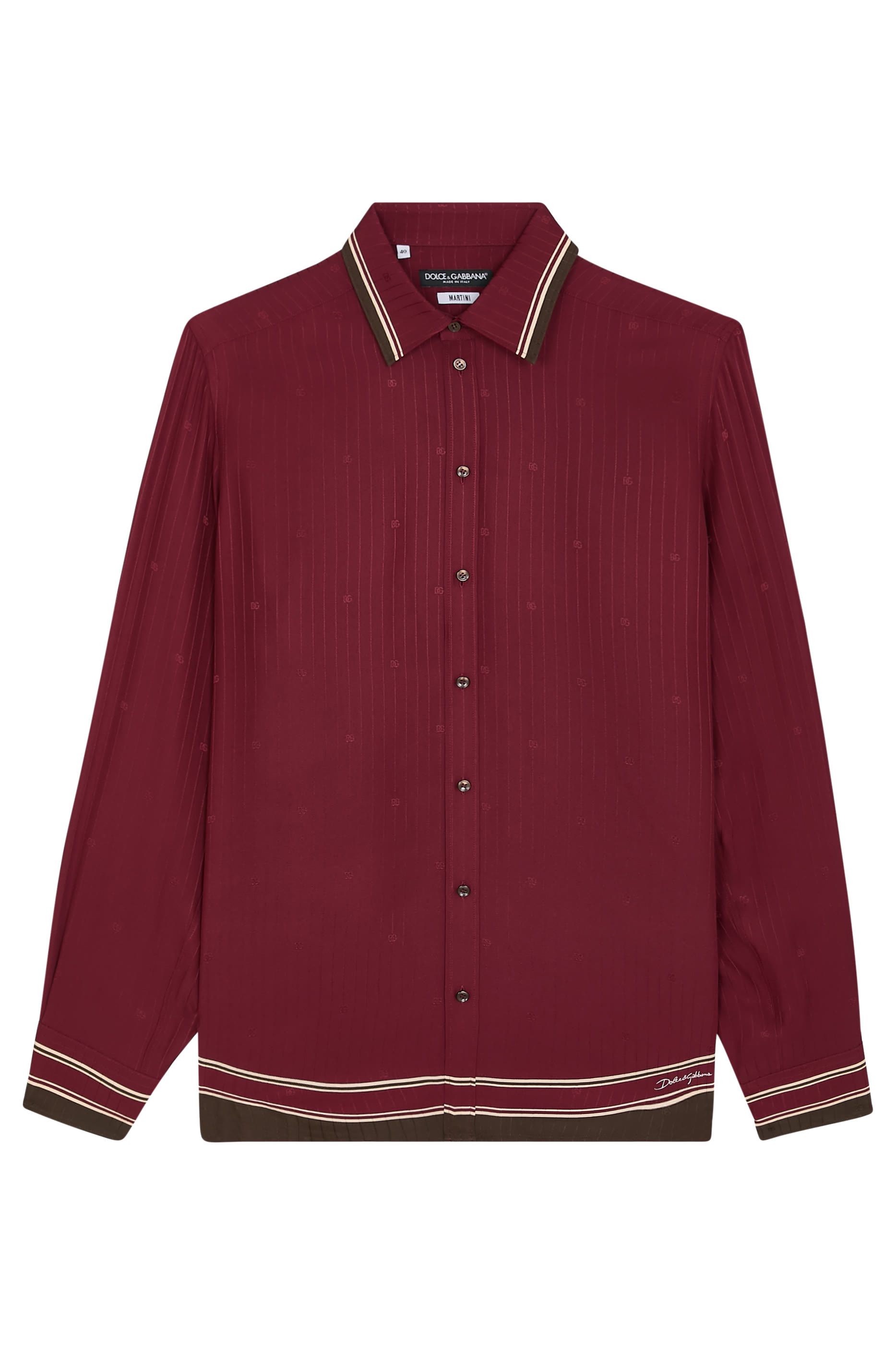 Logo-Print Striped Jacquard Martini Shirt