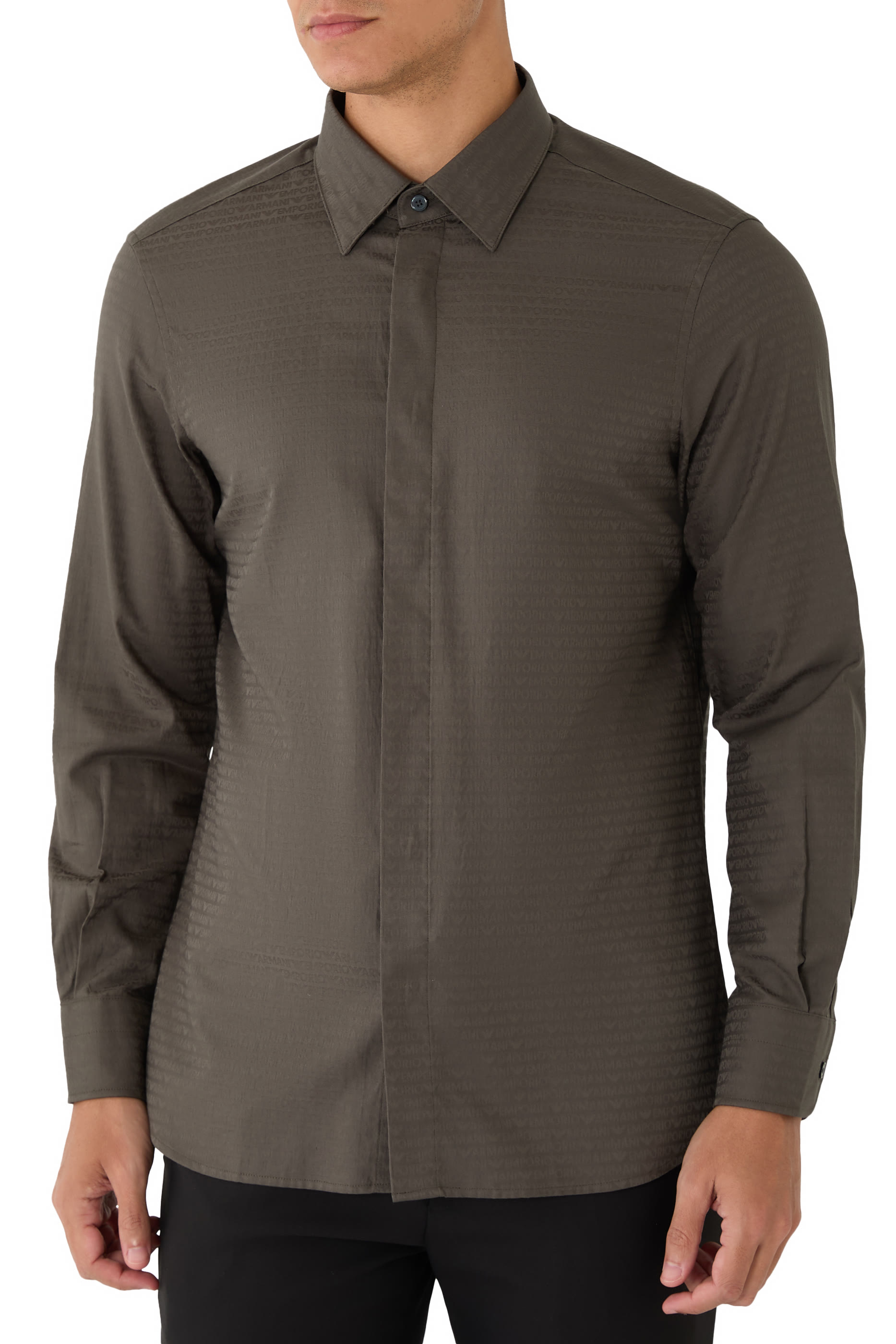  All-Over Jacquard Logo Shirt