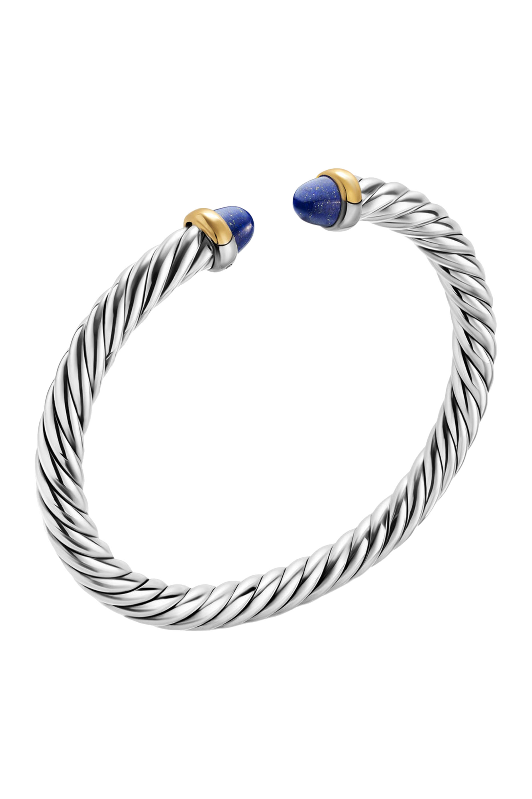 Cable Flex&reg; Bracelet, Sterling Silver, 14k Yellow Gold & Lapis