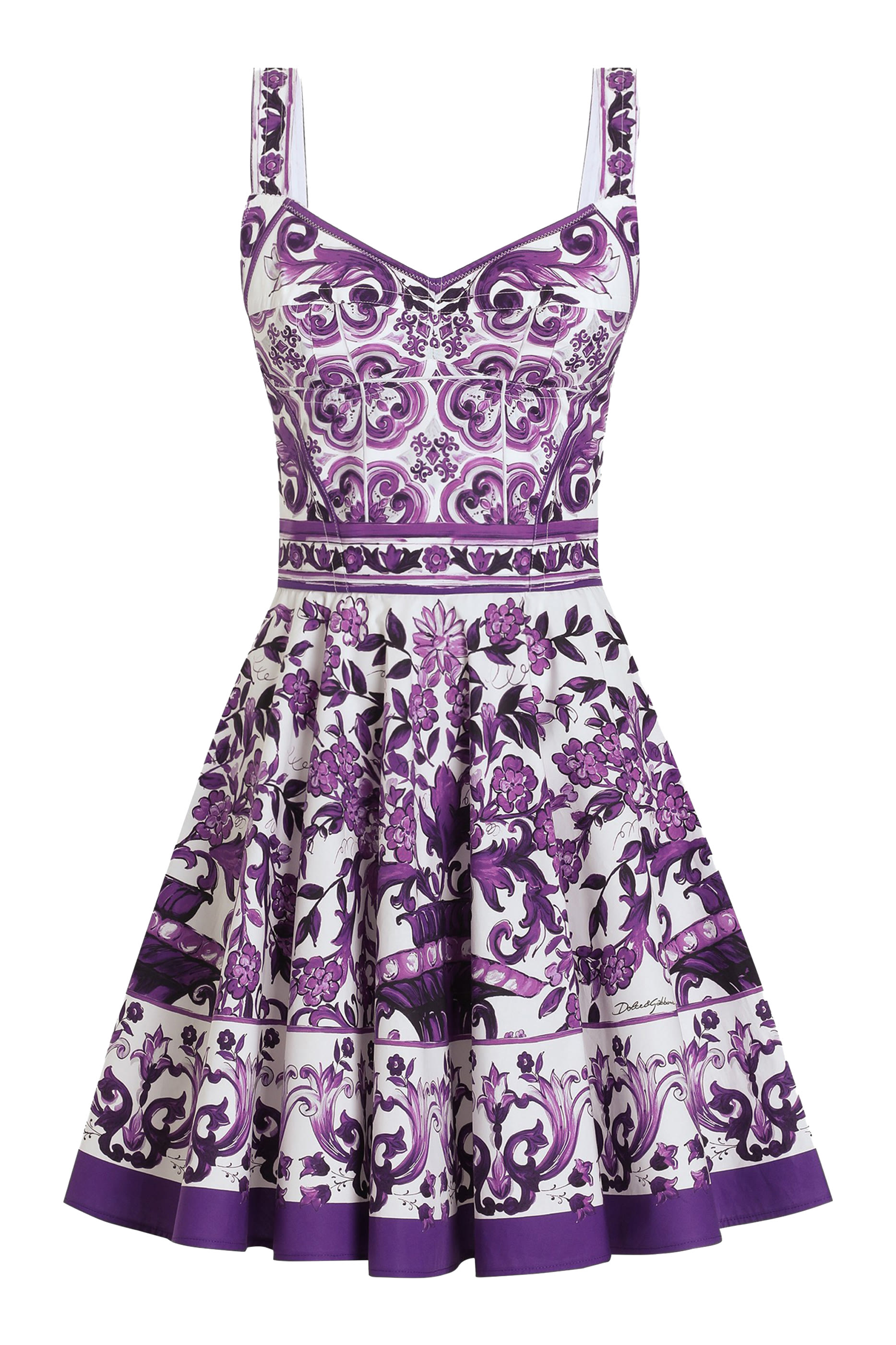 Short Majolica Print Dress