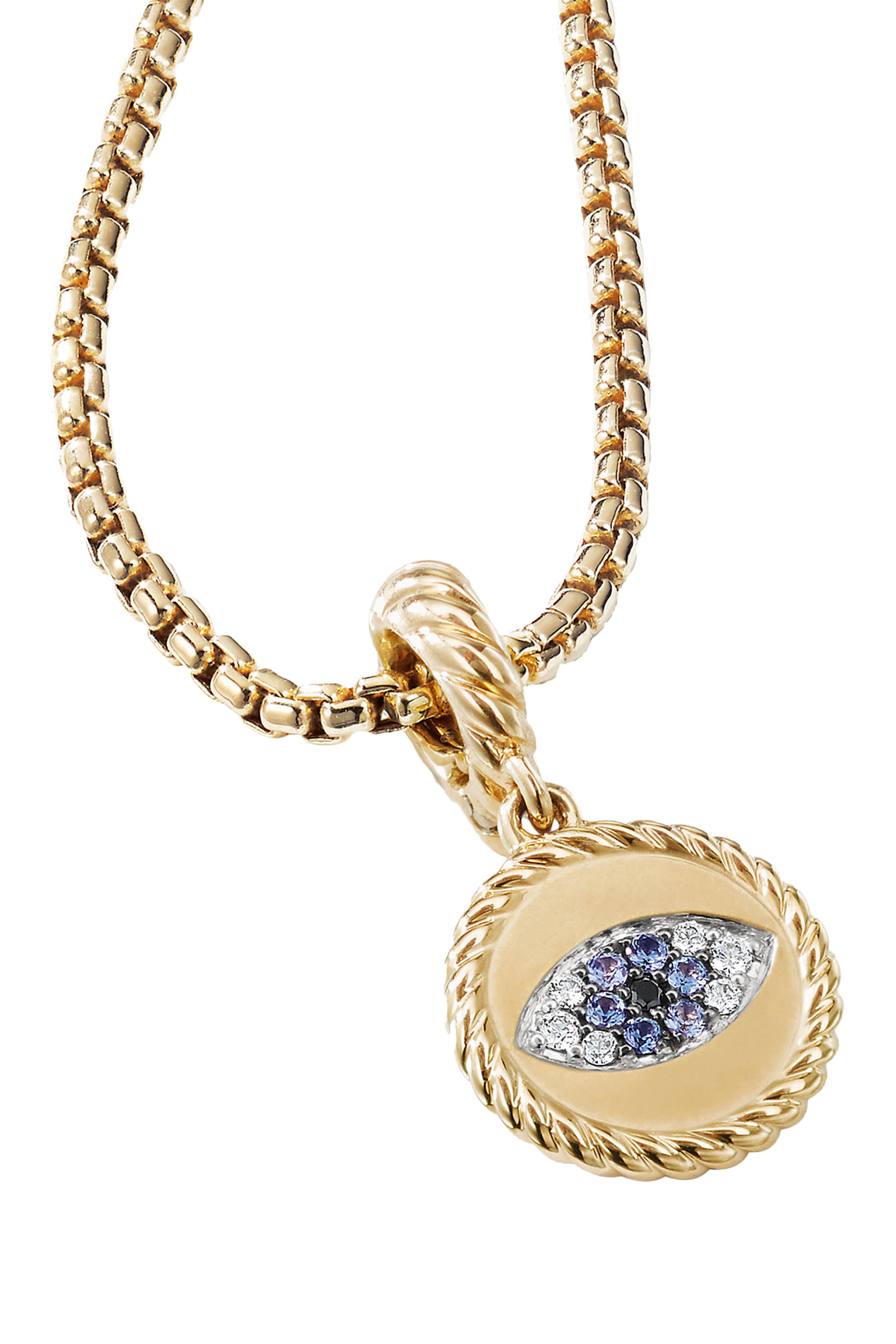 Cable Collectibles Evil Eye Necklace, 18k Yellow Gold with Diamonds & Sapphires