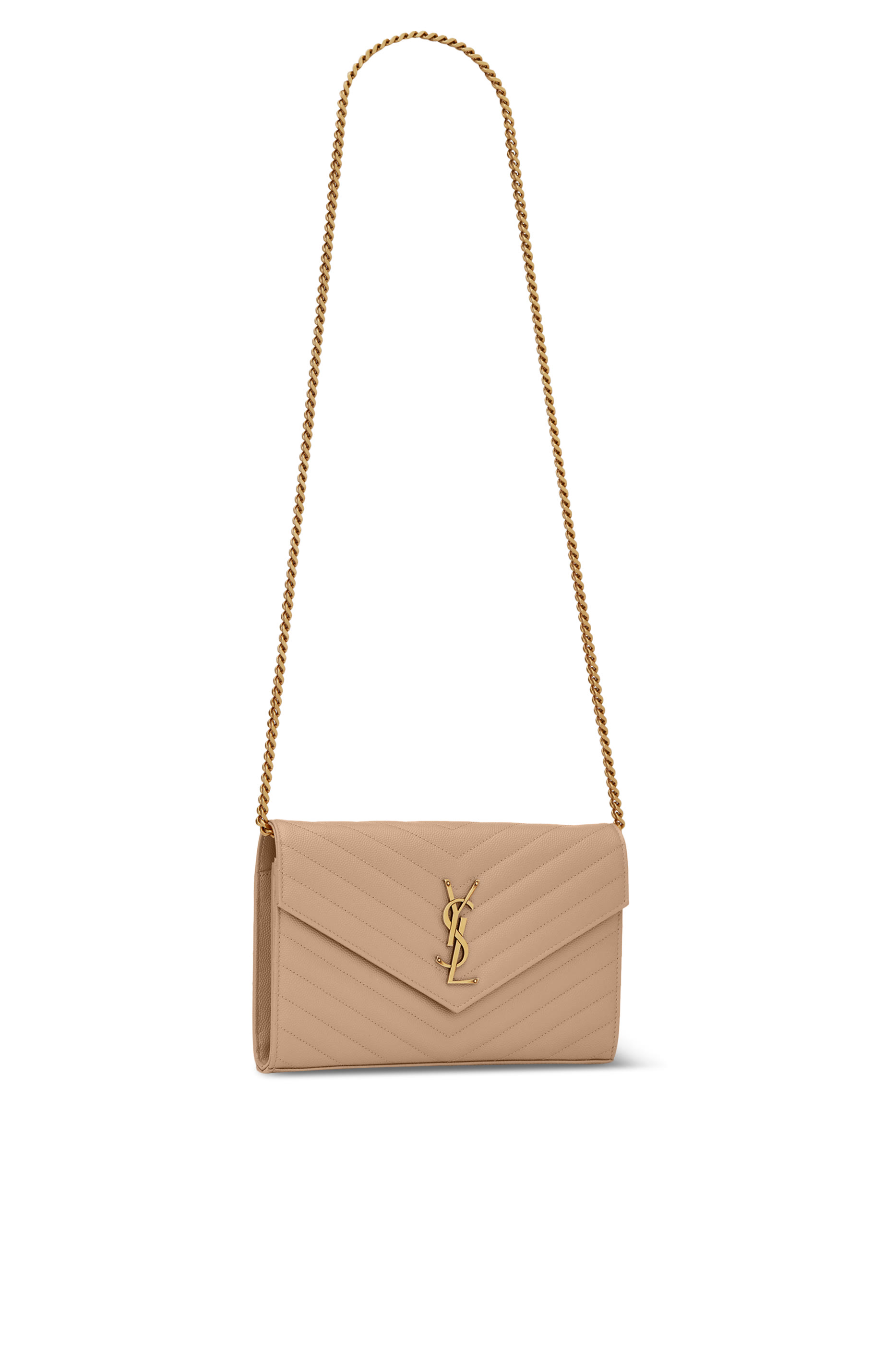 Monogram Chain Wallet in Mix Matelass&eacute; Grain de Poudre Embossed Leather