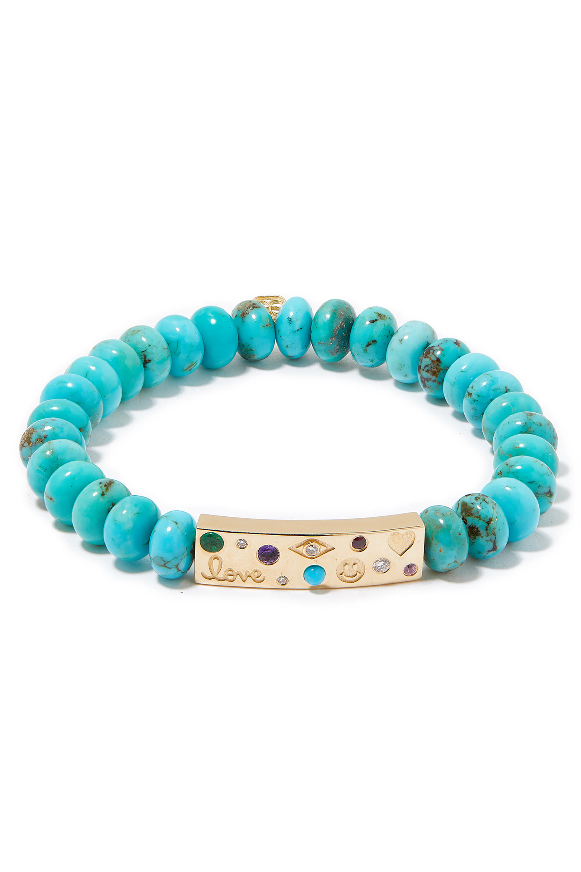 Iconography Bar Beaded Bracelet, 14k Yellow Gold & Diamonds, Beads