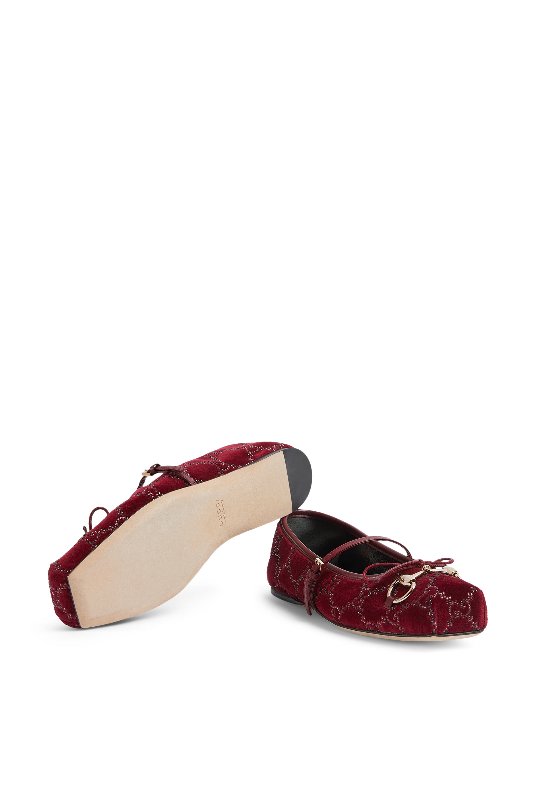 GG Crystal Horsebit Ballet Flats