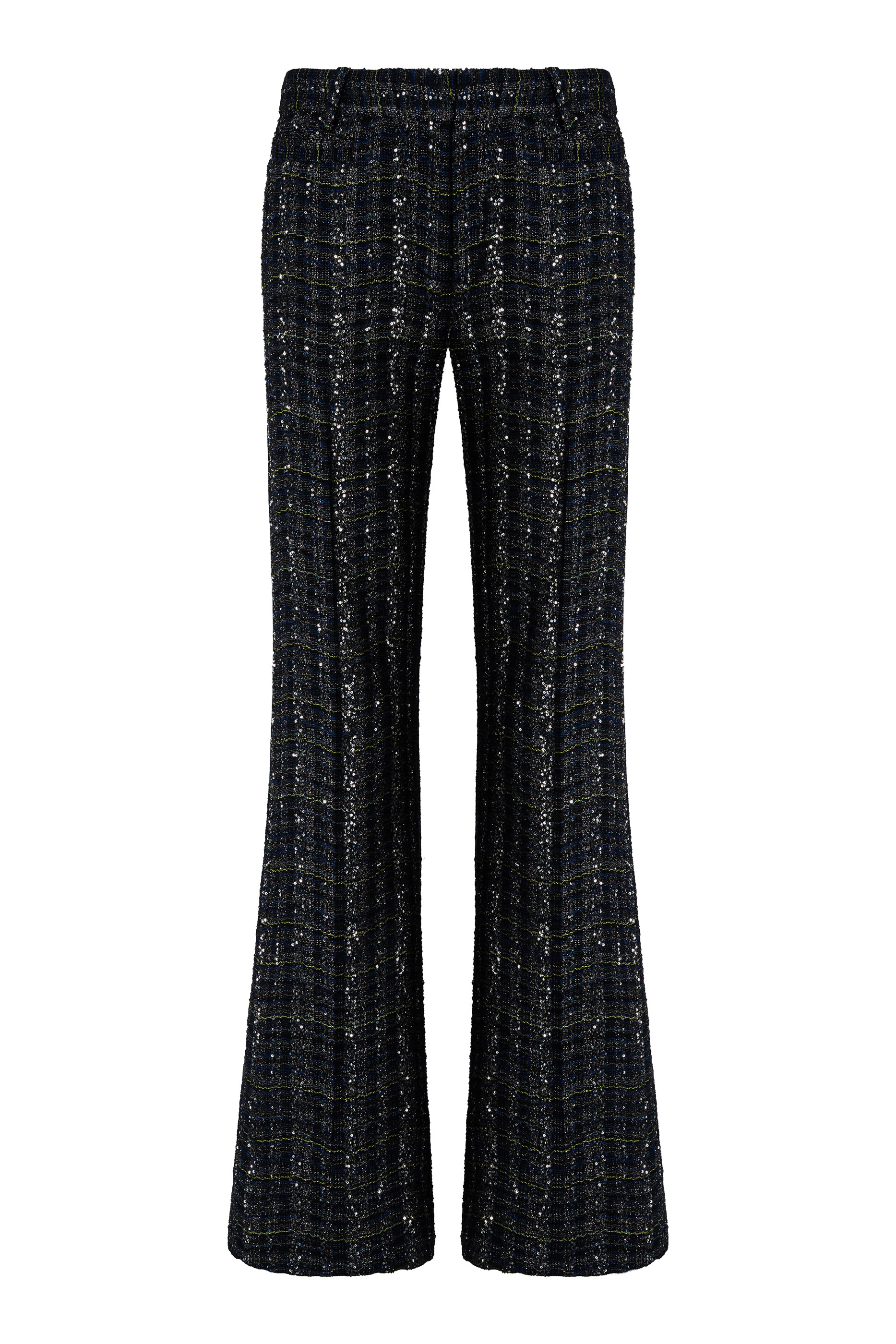 Tailored Check and Wave Pattern Trousers