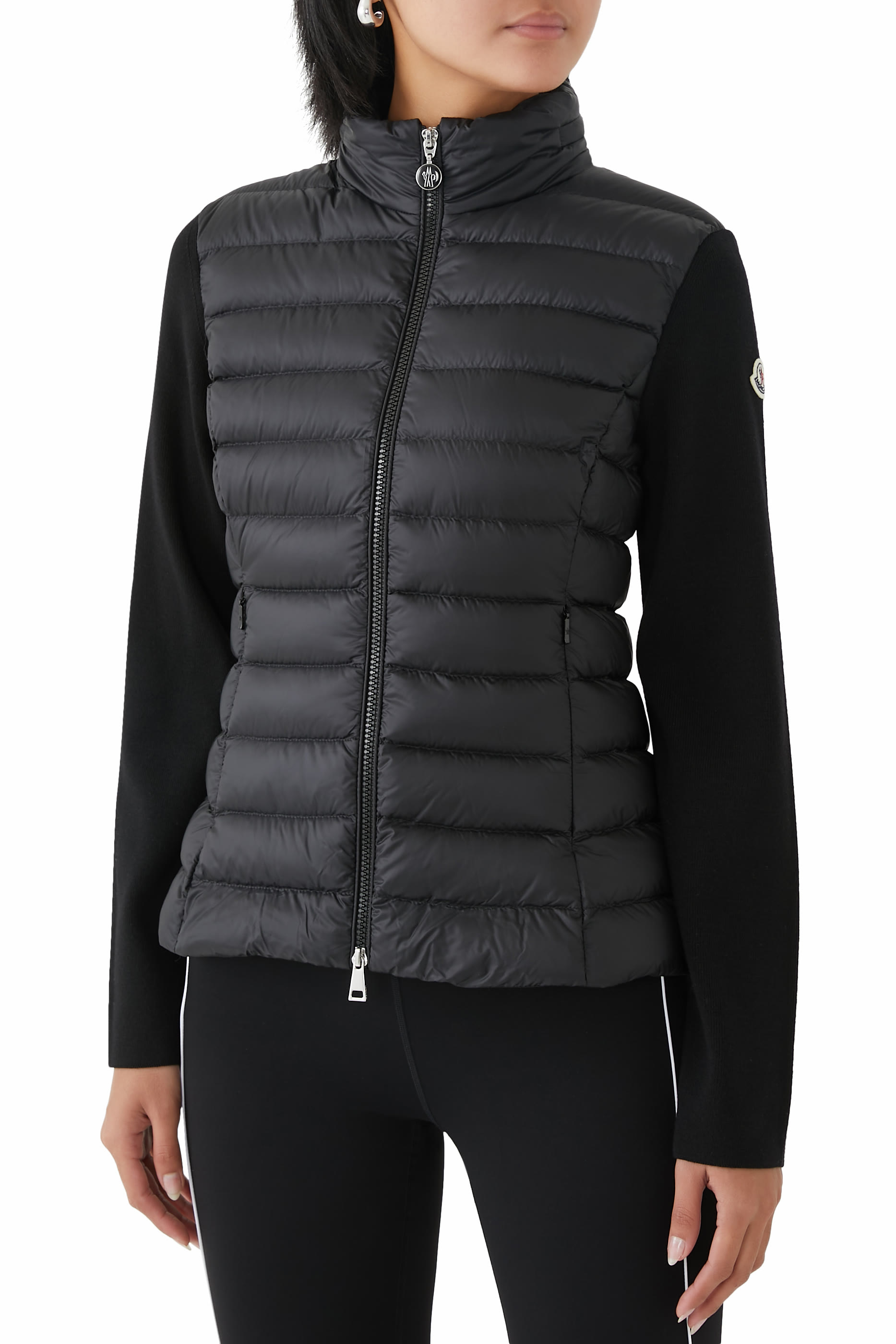 Padded Cotton Zip-Up Cardigan