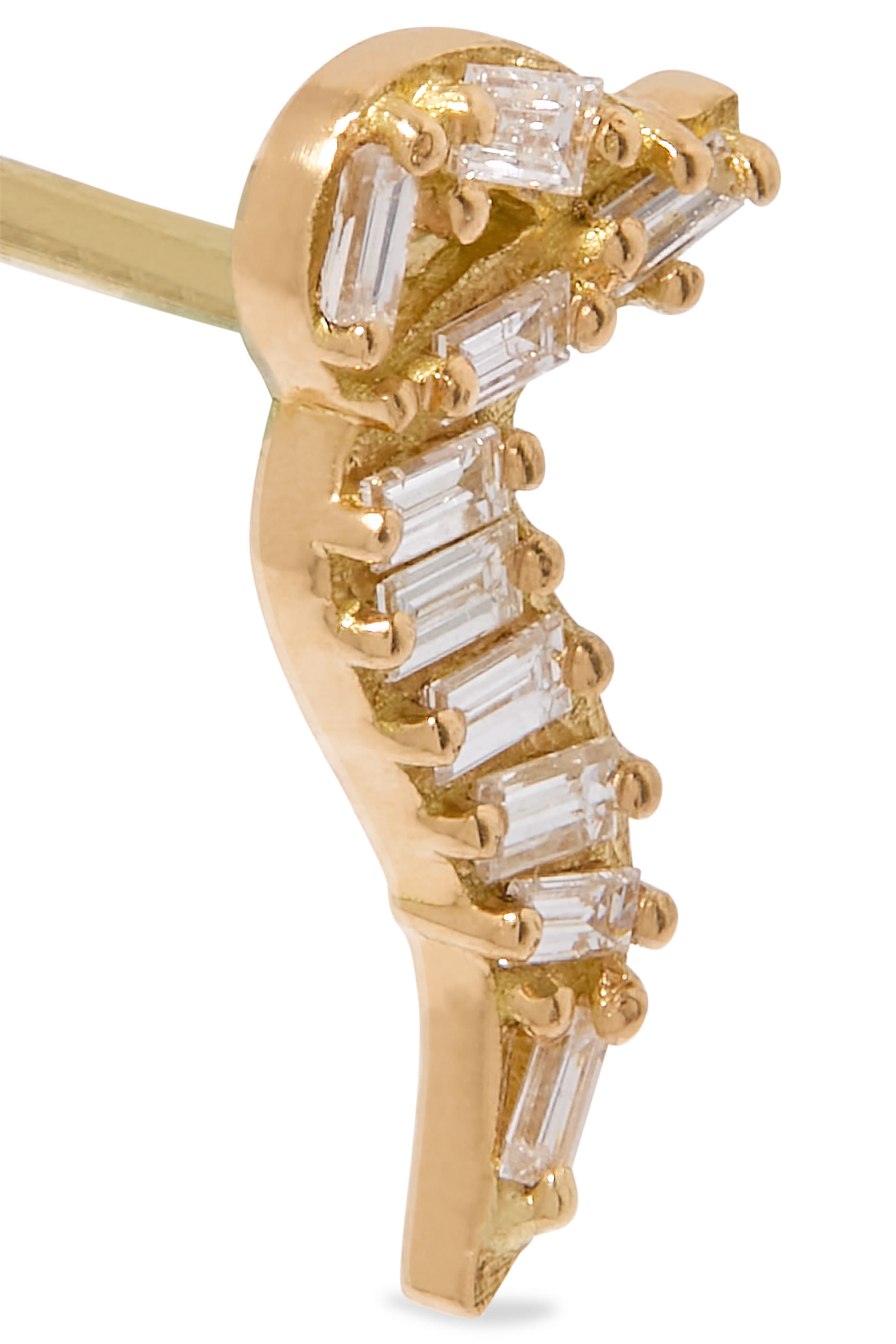 Oula Arabic Letter 'Meem' Diamond Earrings, 18K Yellow Gold & Diamonds