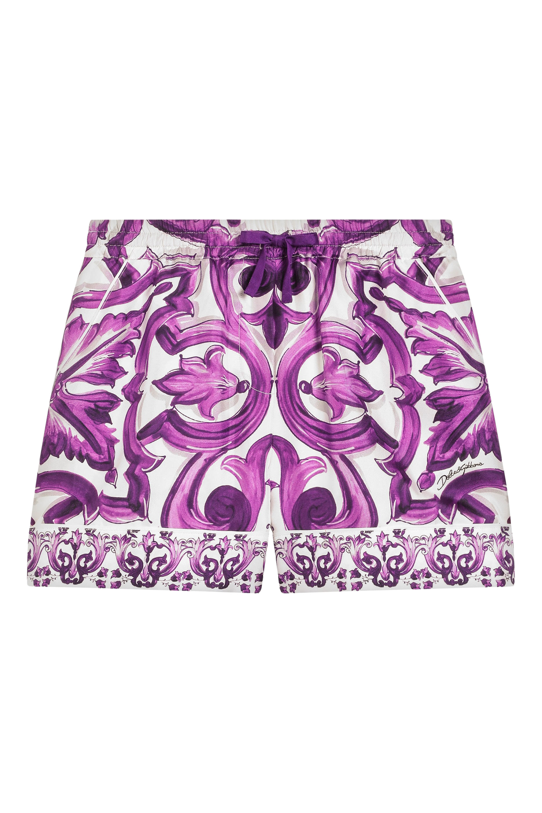 Kids Majolica-Print Twill Bermuda Shorts