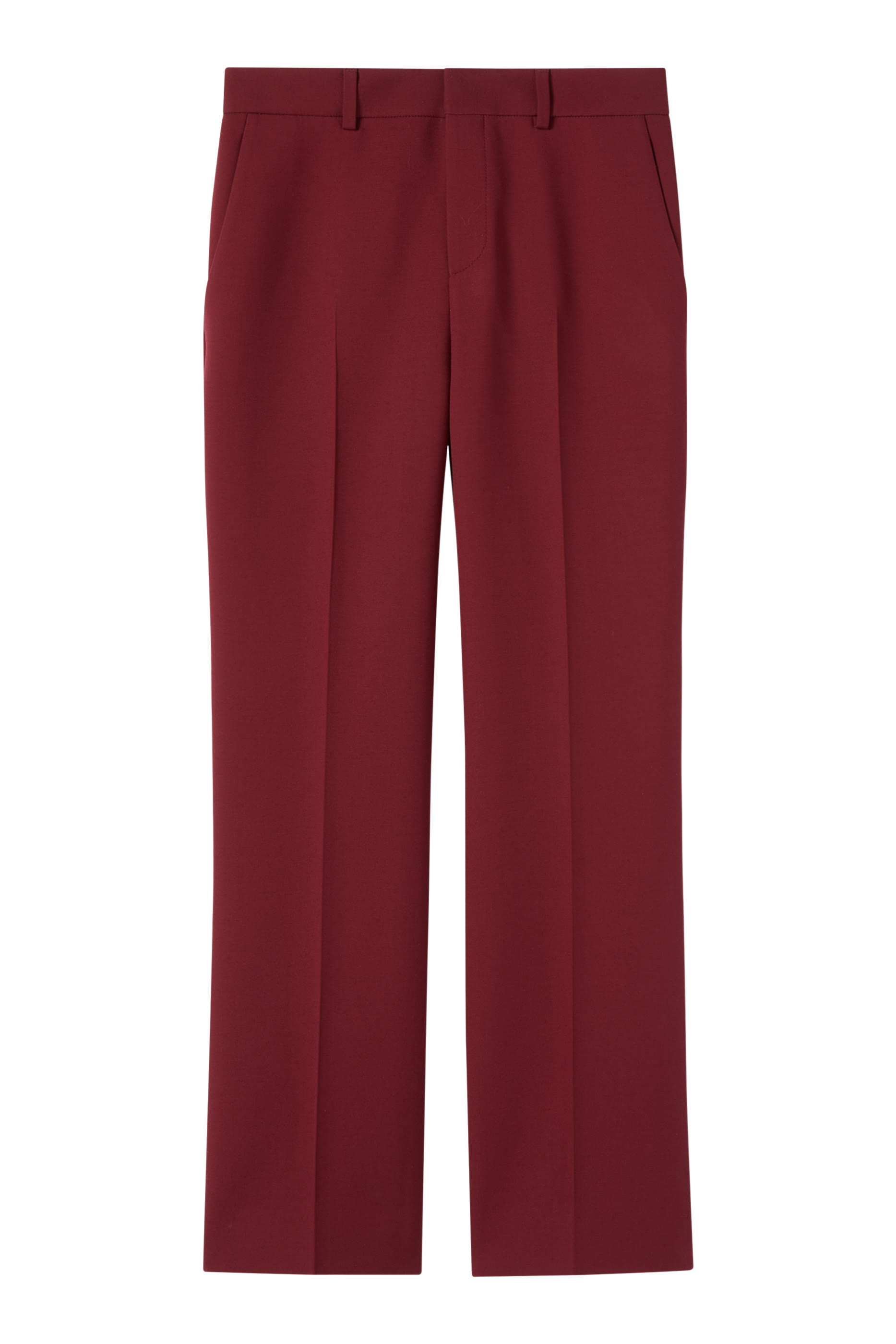 Logo Embroidered Wool Silk Pants