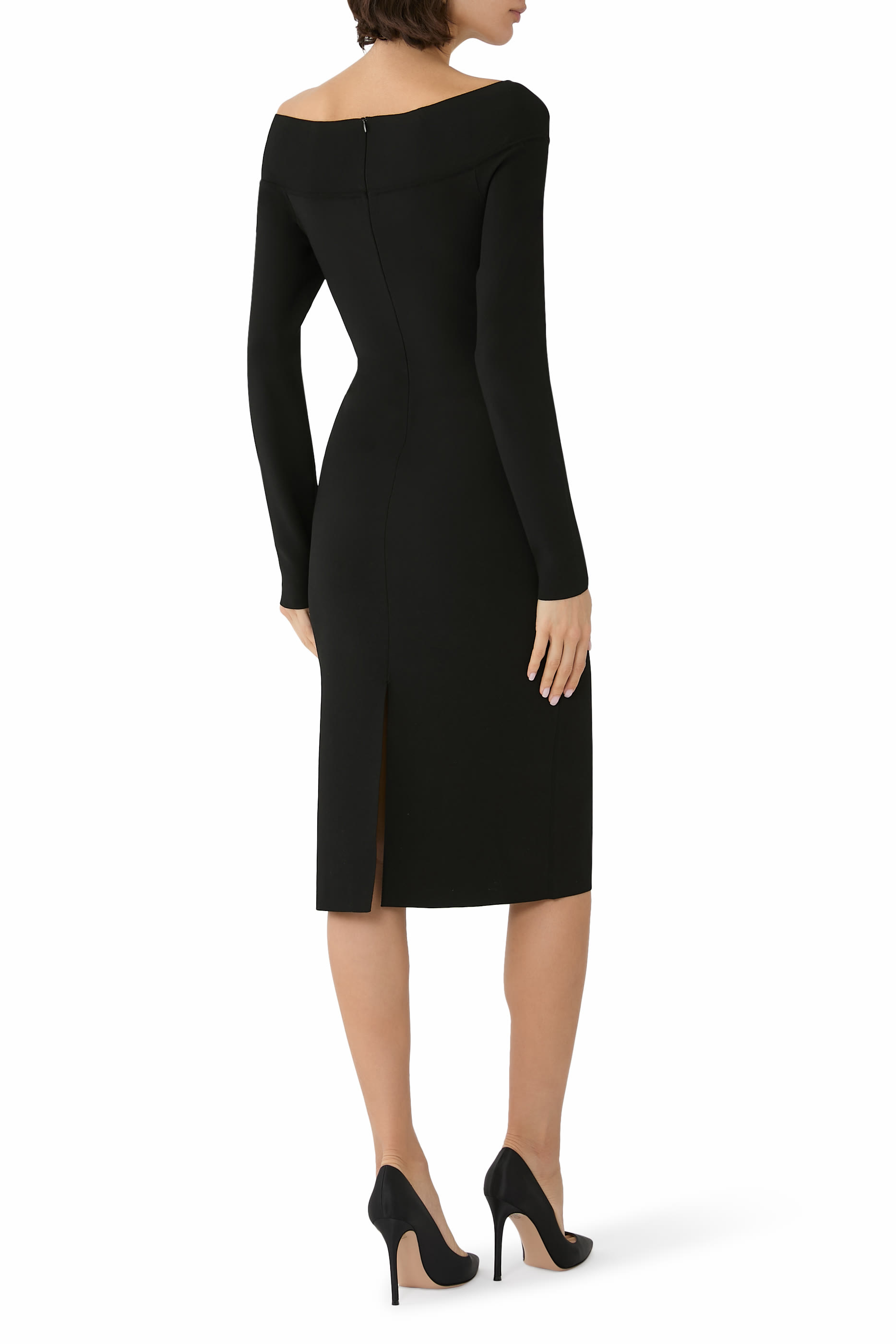 Sheer Long Sleeves Mesh Midi Dress