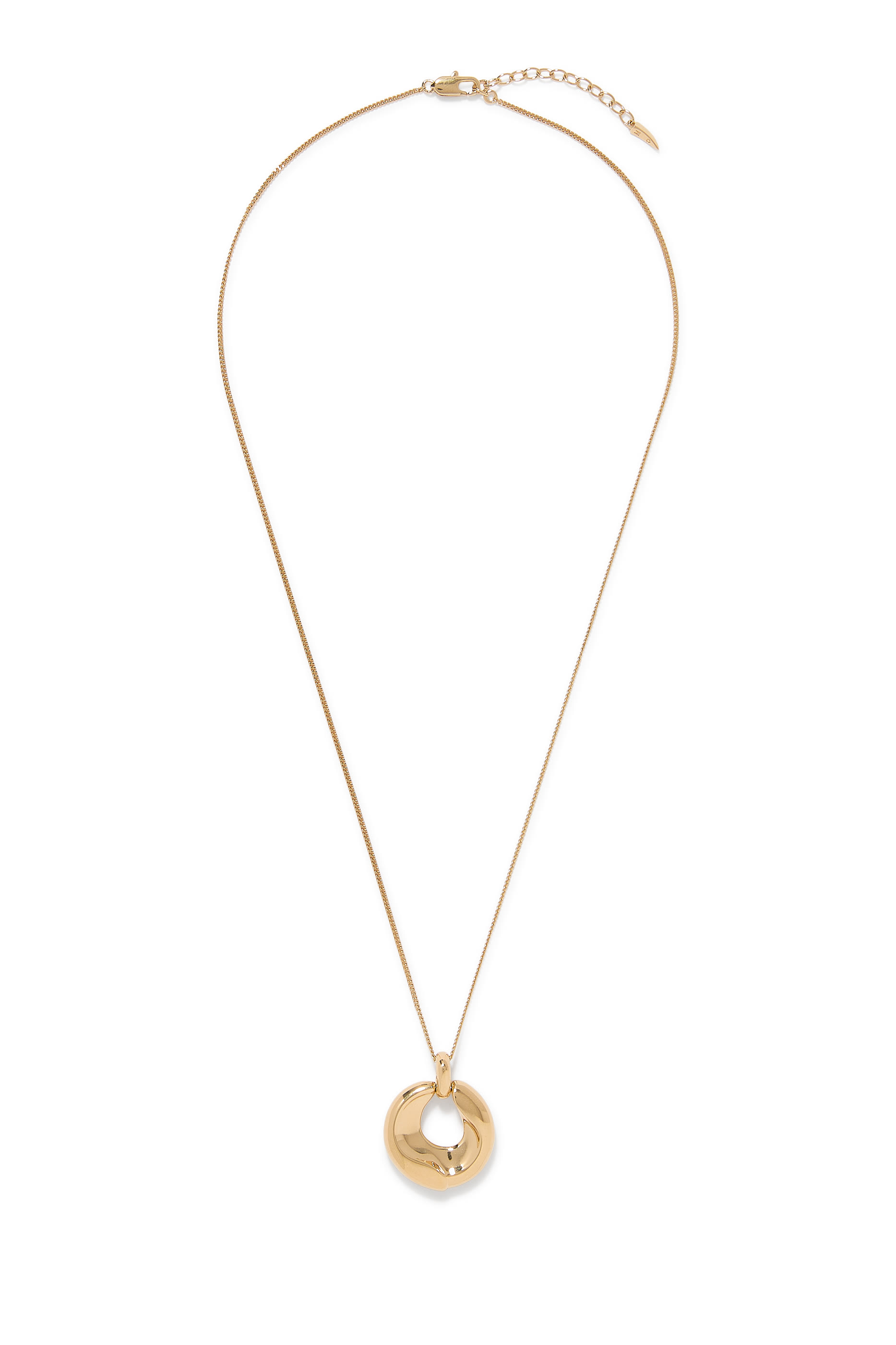 Sculptural Ridge Molten Pendant Necklace