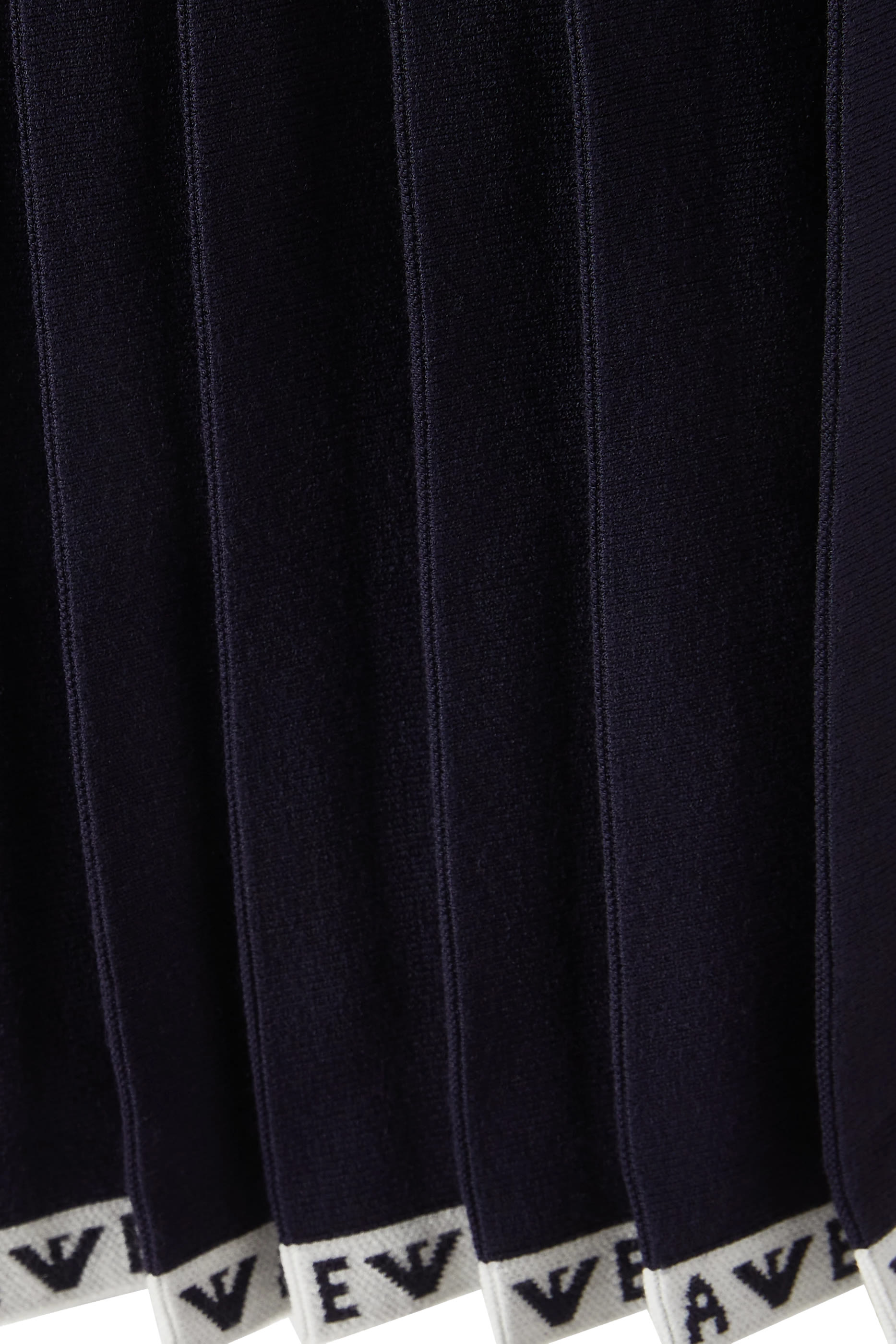 Kids Pleated Knit Skirt with Logo Trim