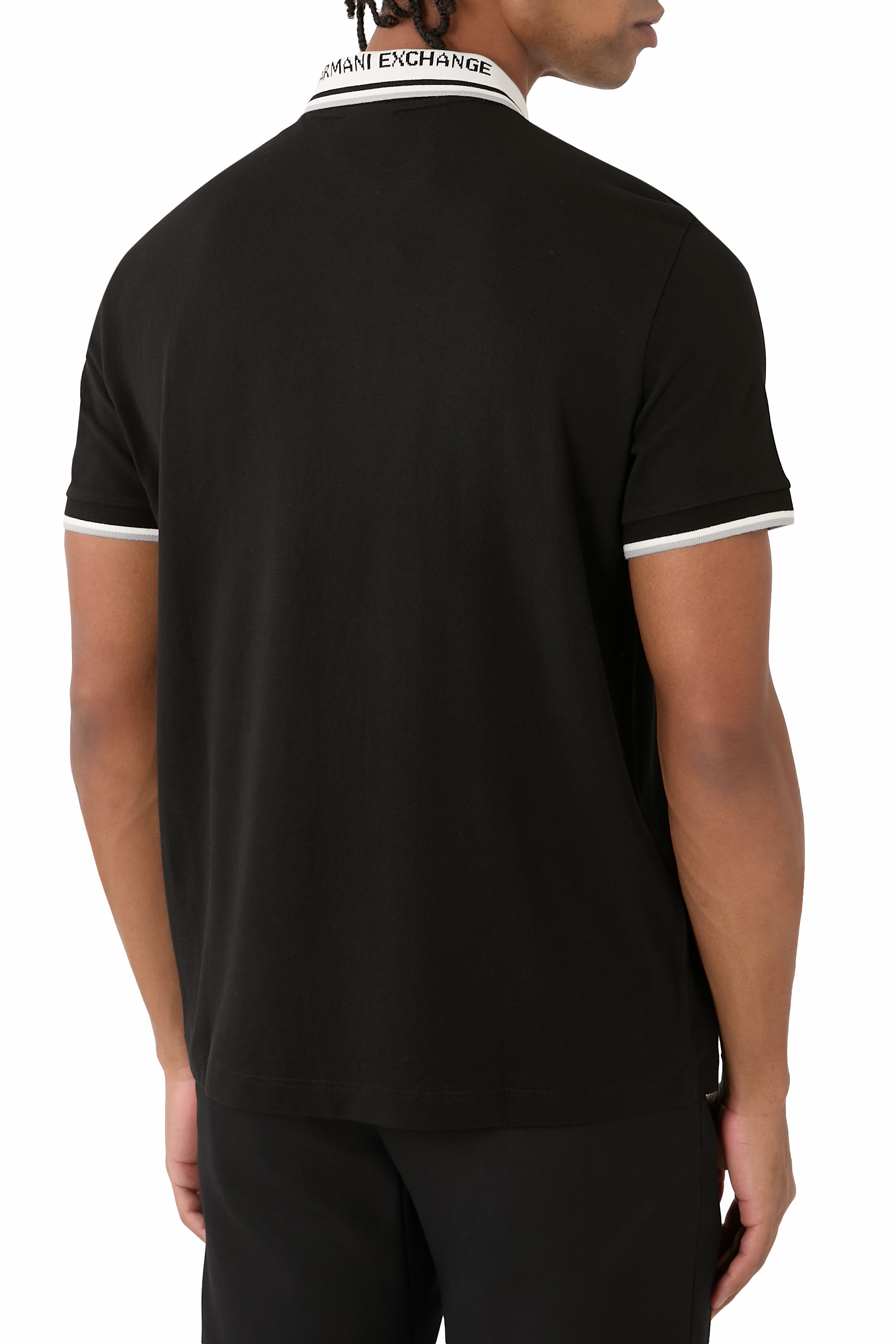 AX Logo Cotton Polo Shirt 