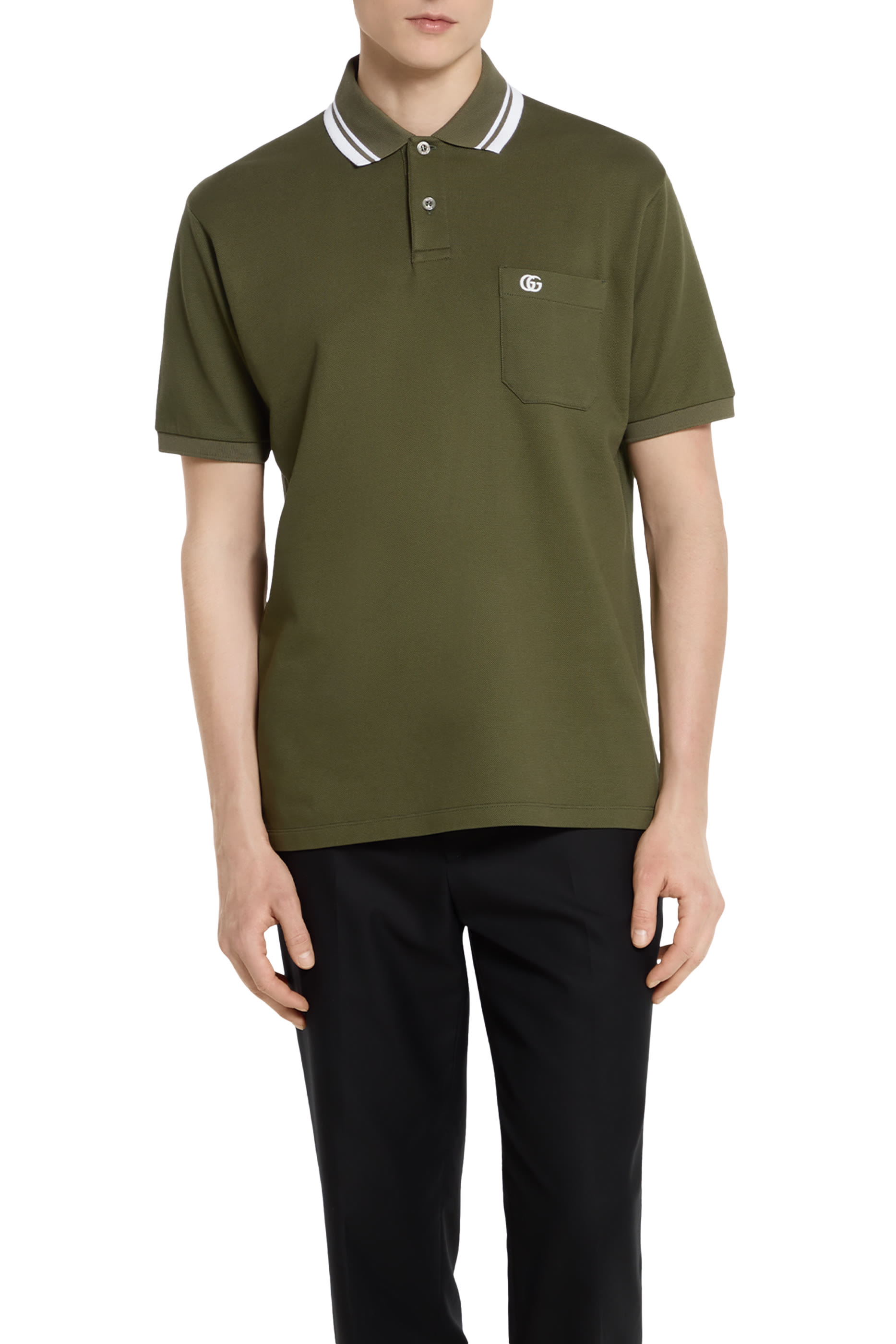Logo Embroidery Cotton Piquet Polo Shirt