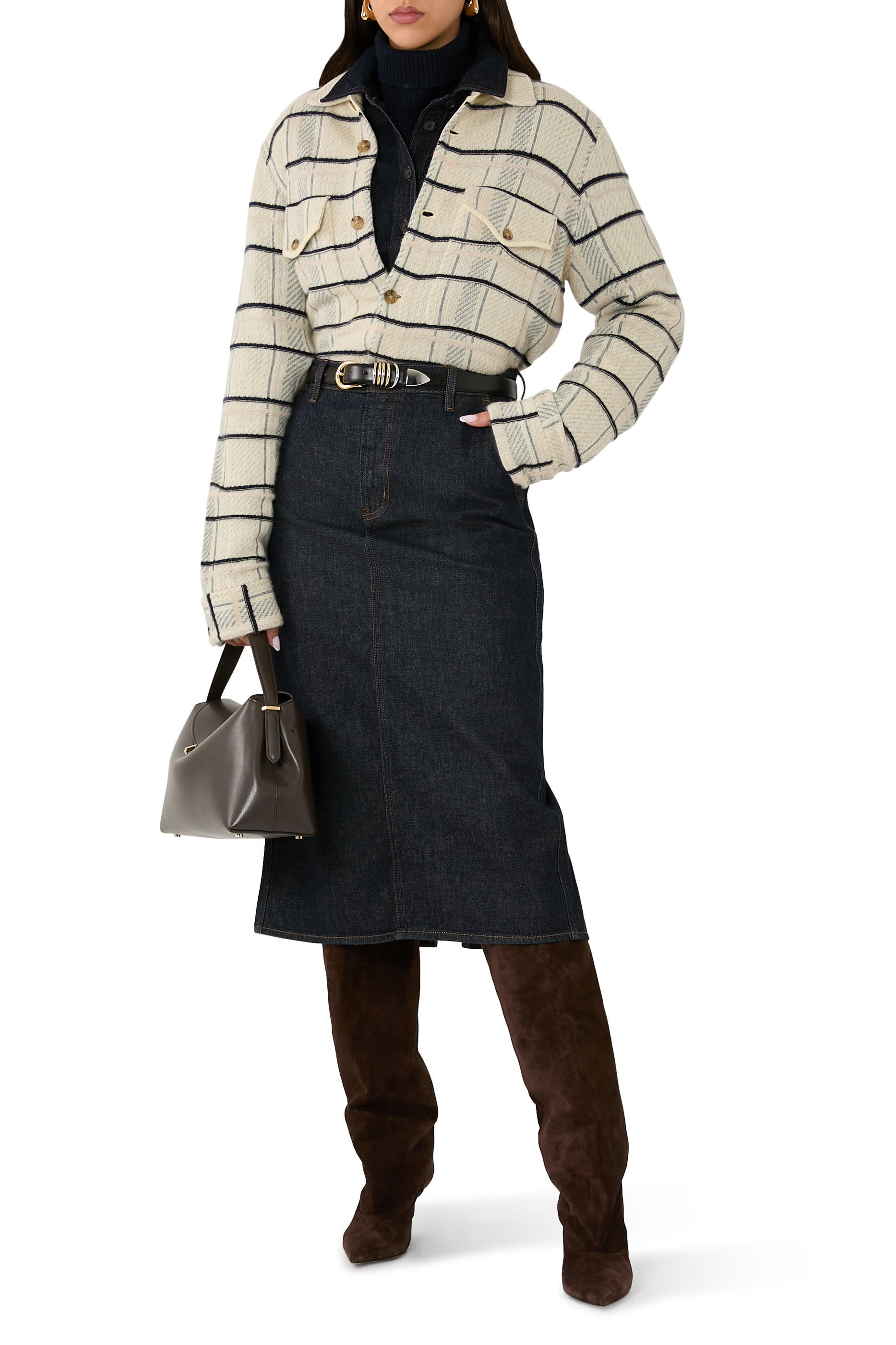 Checked Cashmere Overshirt