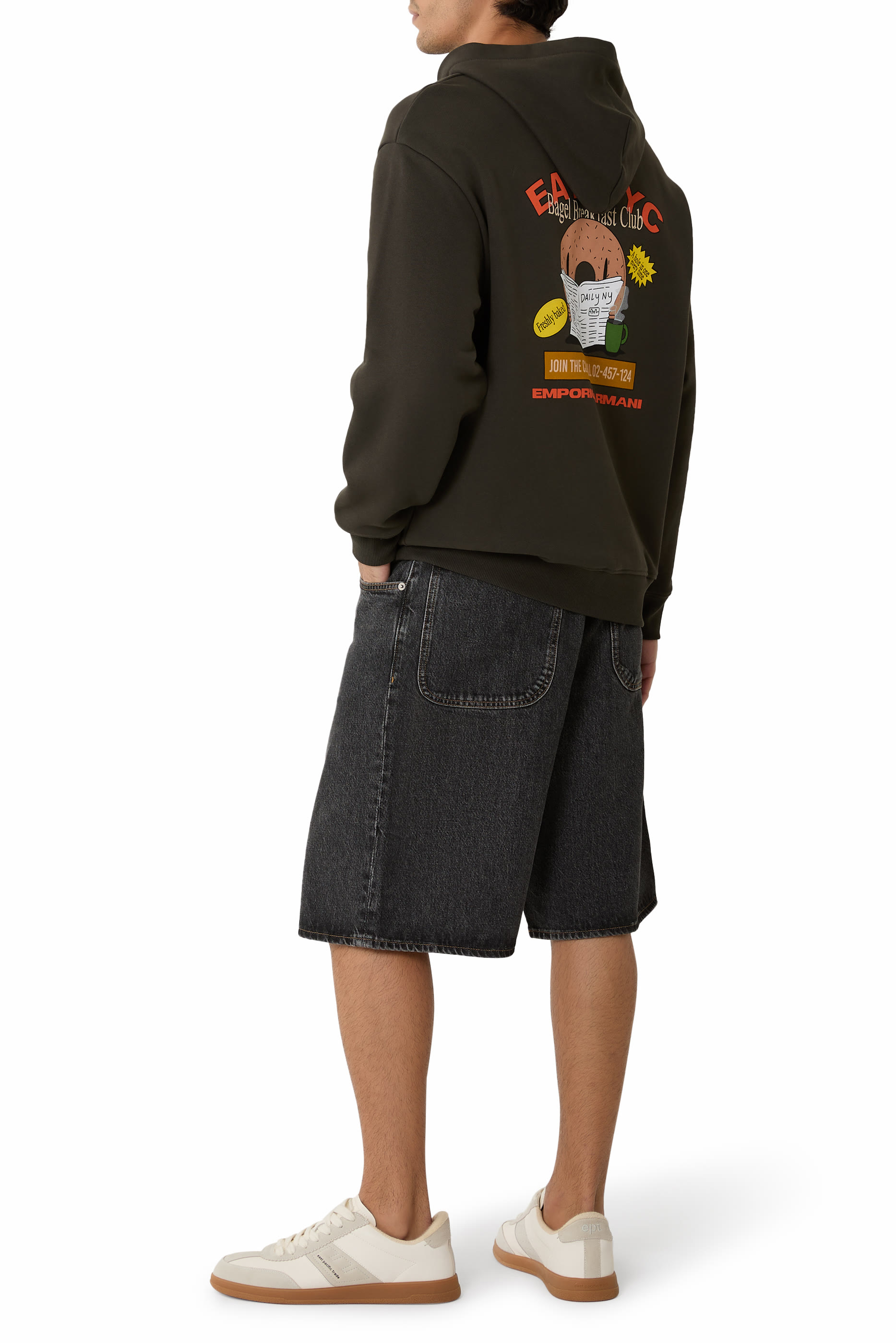 ASV New York Capsule Collection EAT NYC Print Jersey Hooded Sweatshirt