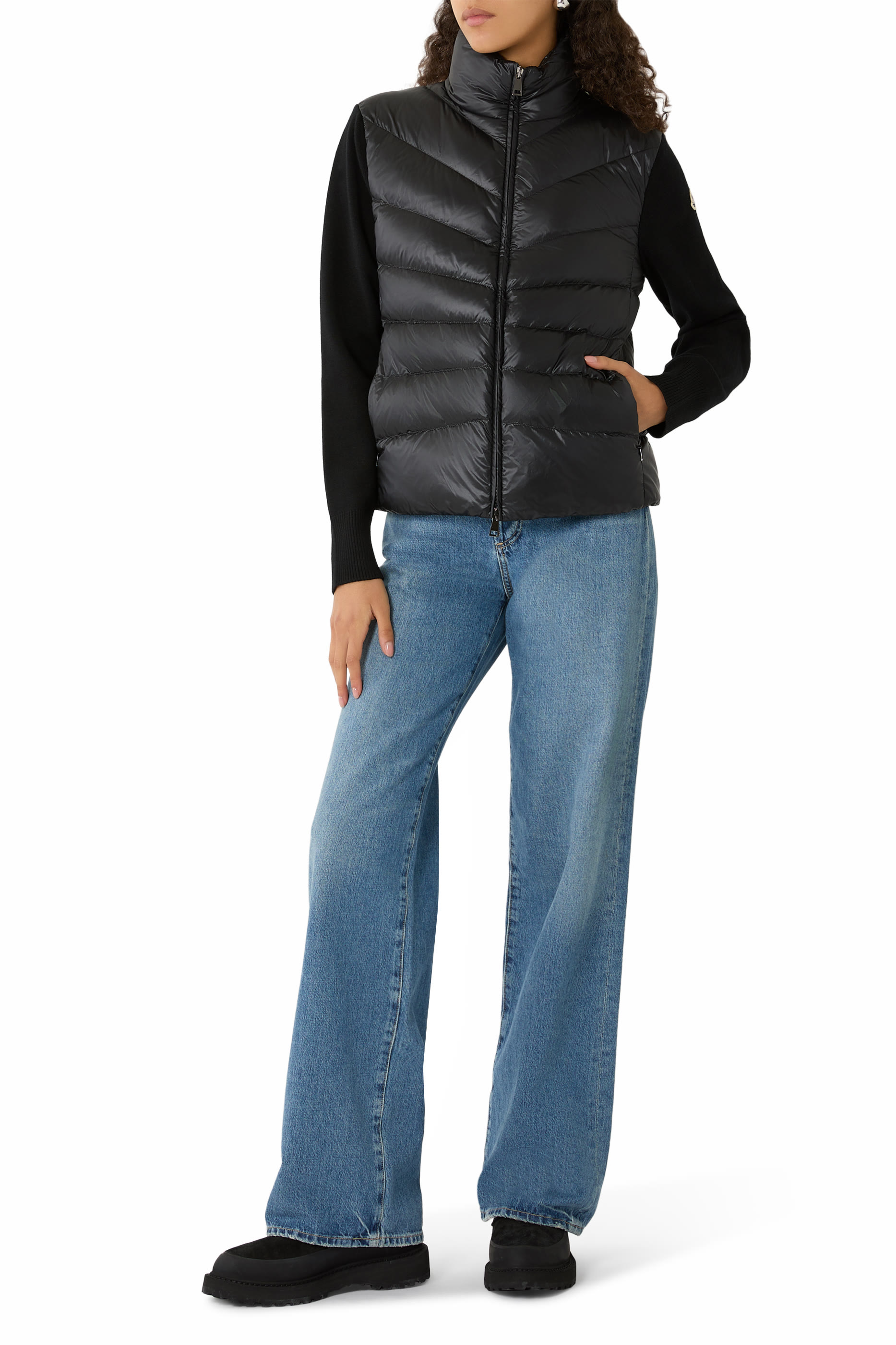 Padded Wool Tricot Cardigan