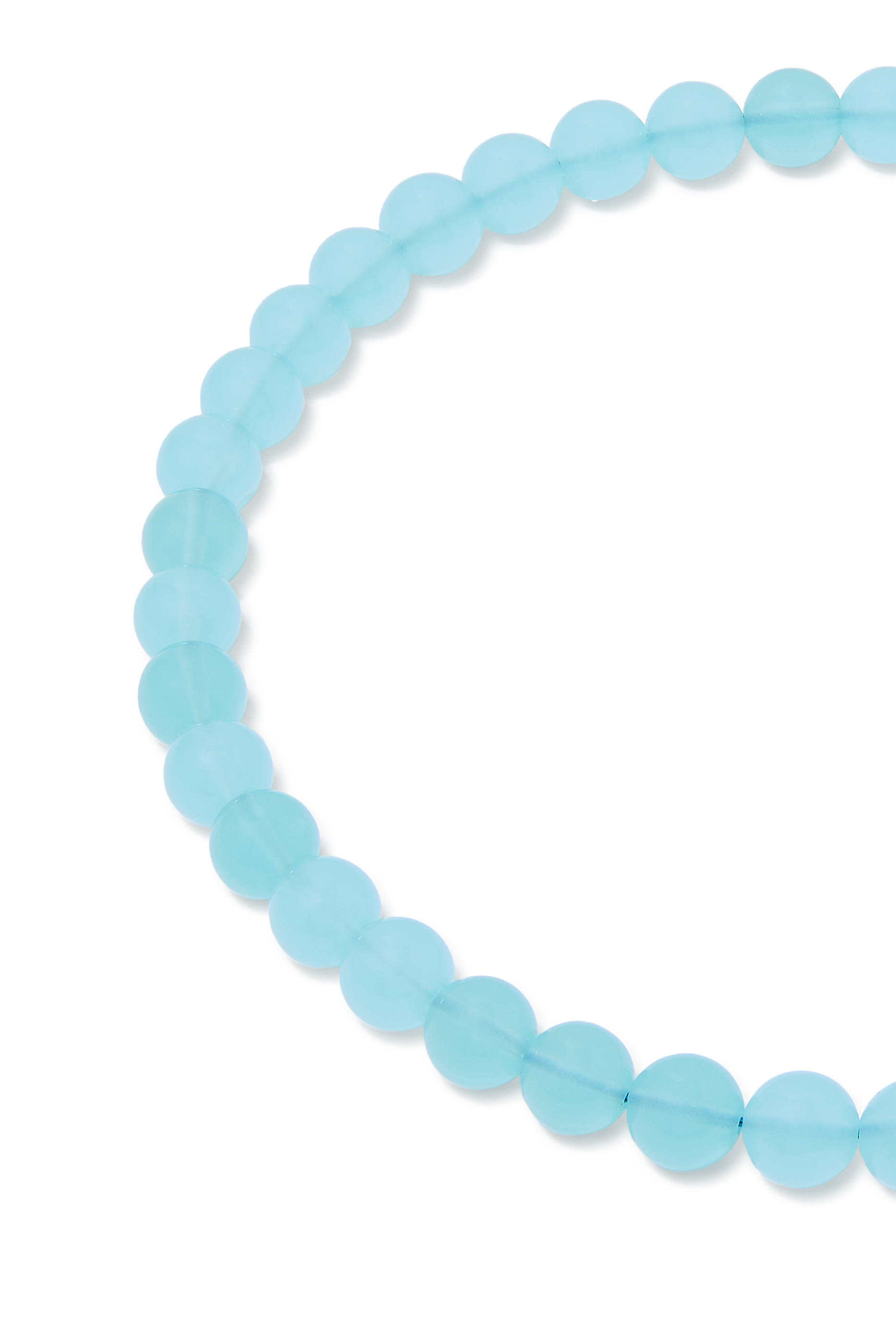  Aqua Beaded Necklace, 18K Yellow Gold