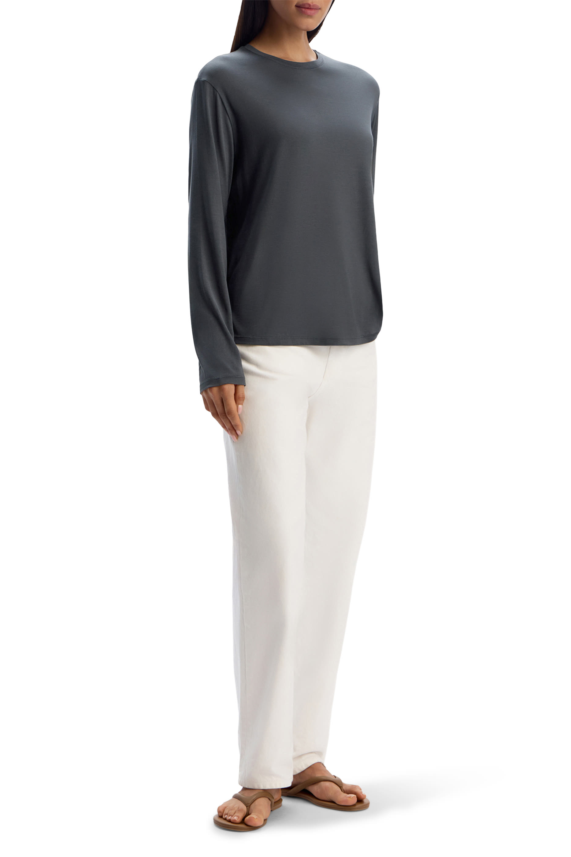 Silk Jersey Long-Sleeve Top