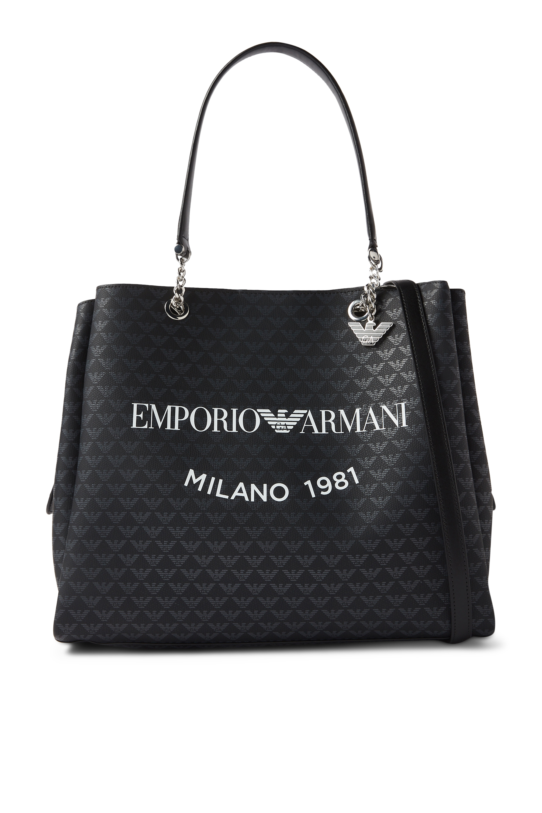 All-Over Eagle Shopper Bag With Eagle Charm