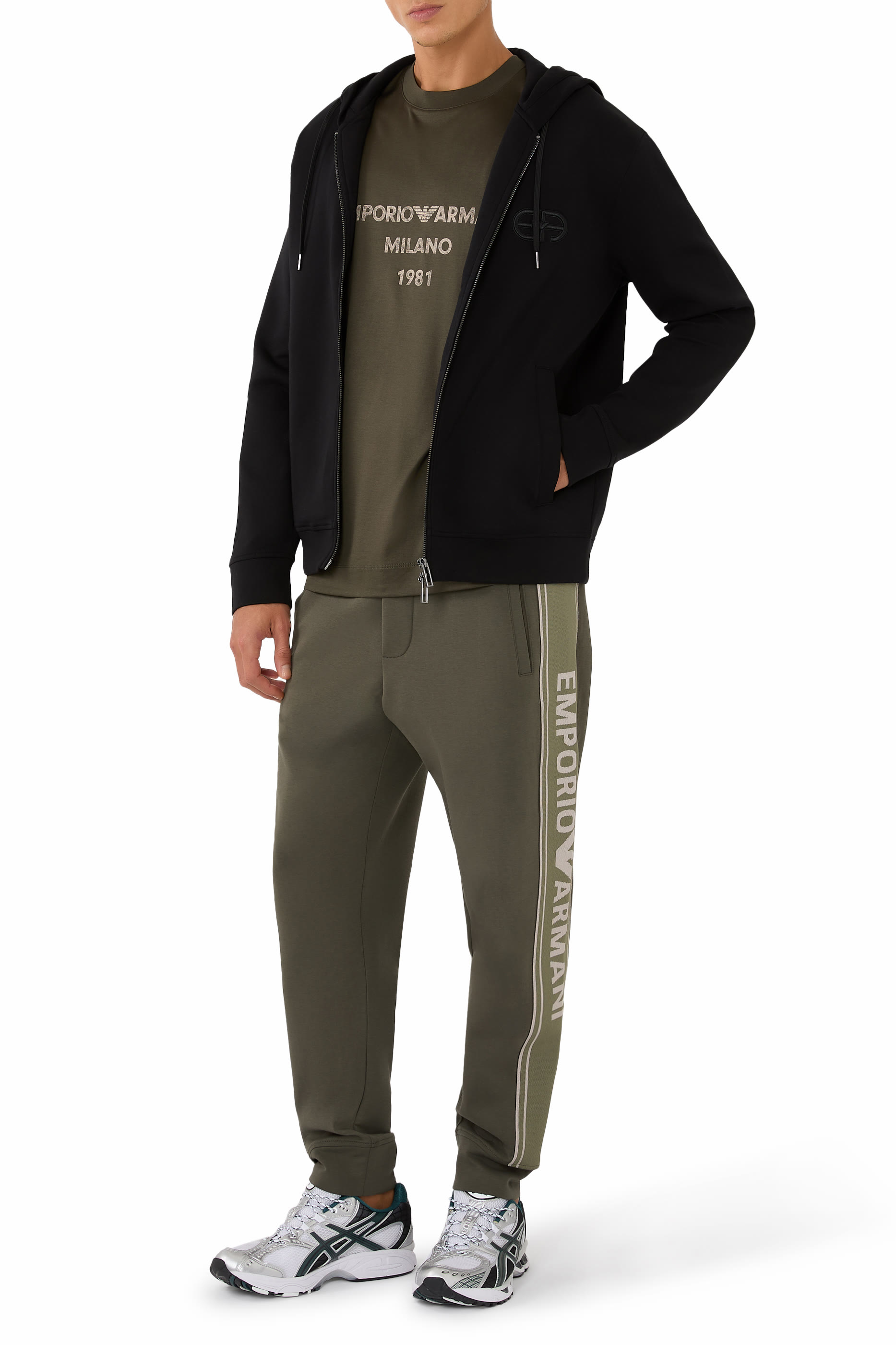 Double-Jersey Zip-Up Hooded Sweatshirt 