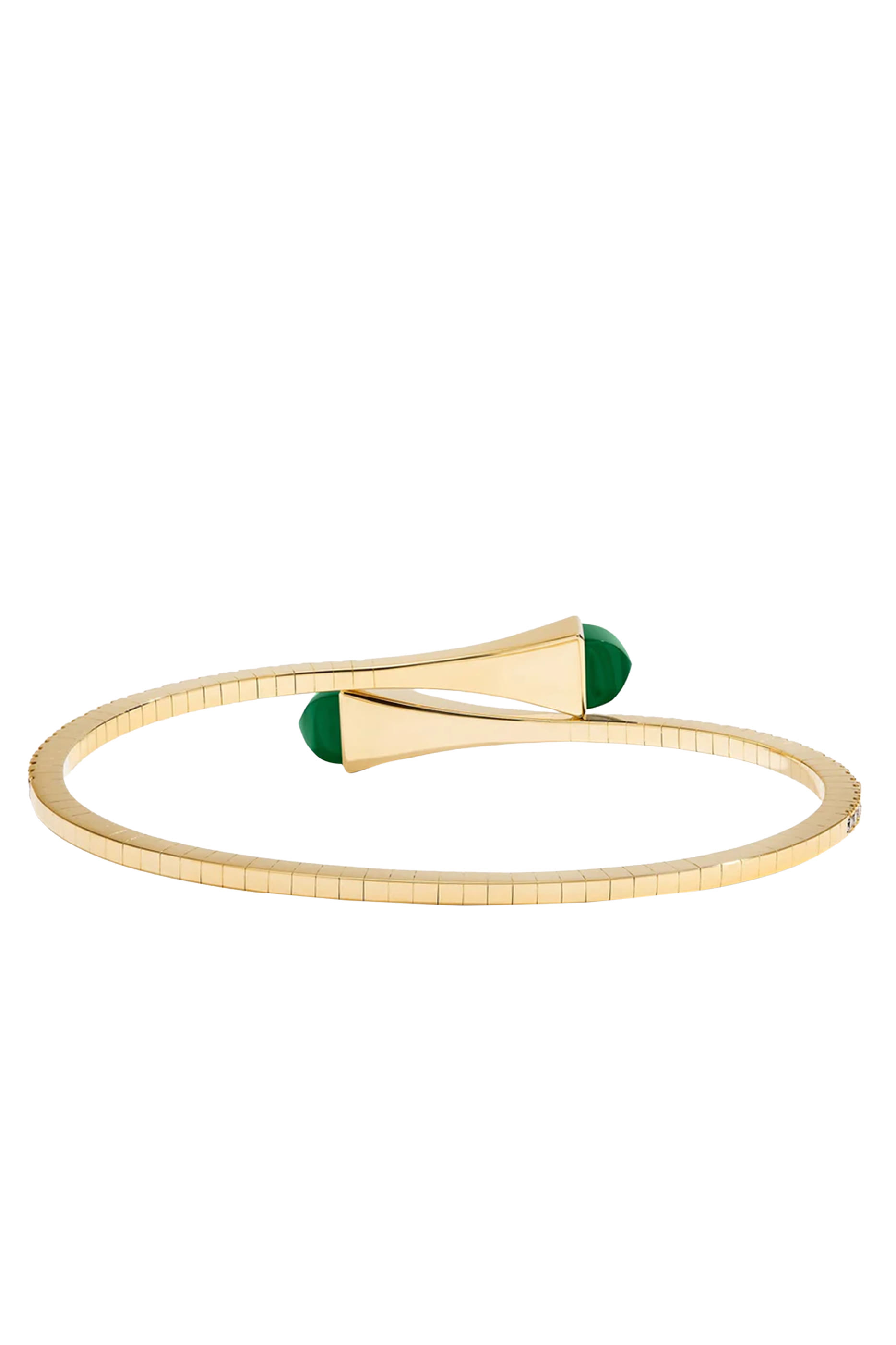 Cleo Midi Bangle, 18k Yellow Gold with Agate & Diamonds