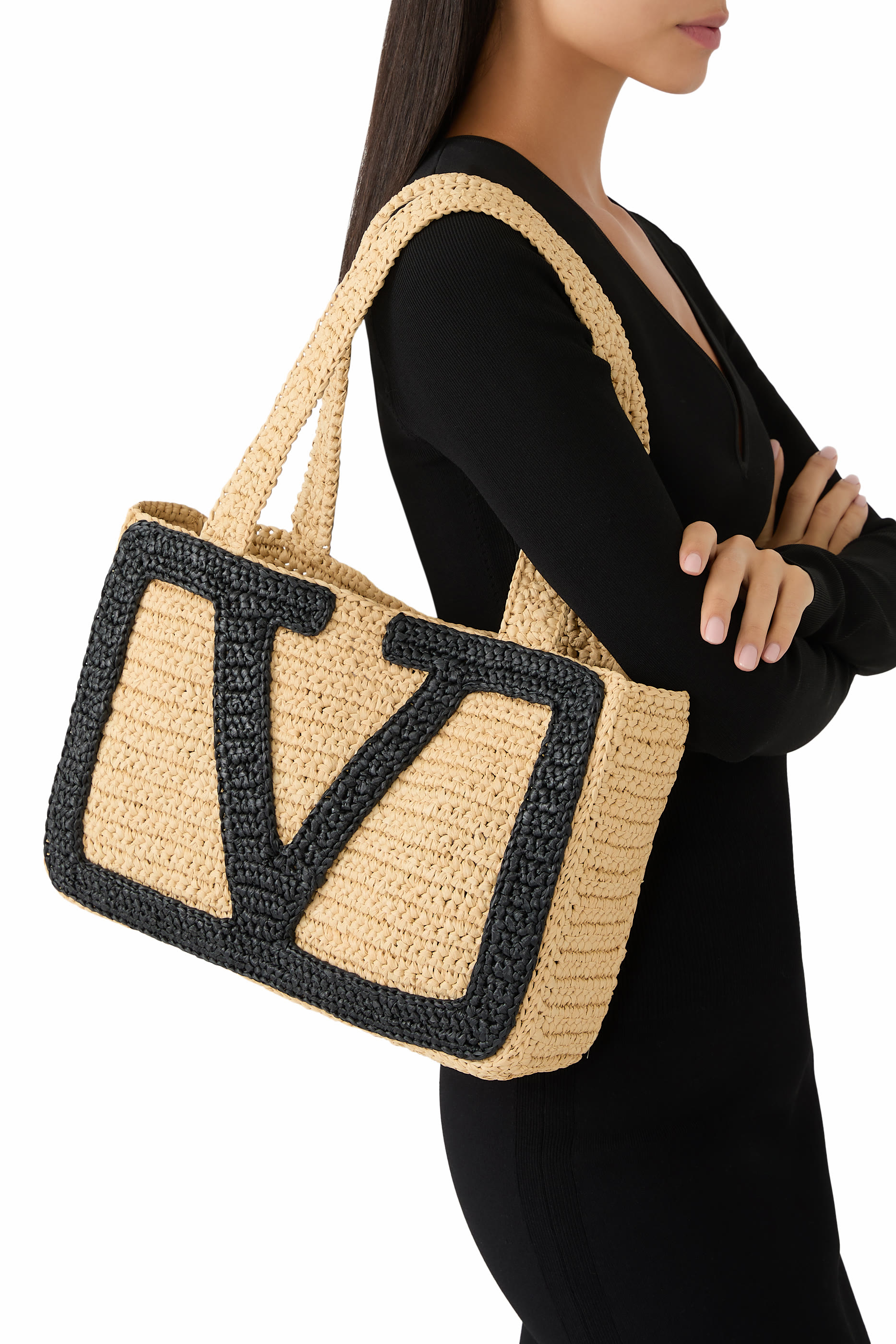 Viva Superstar Medium Shopping Bag in Raffia 