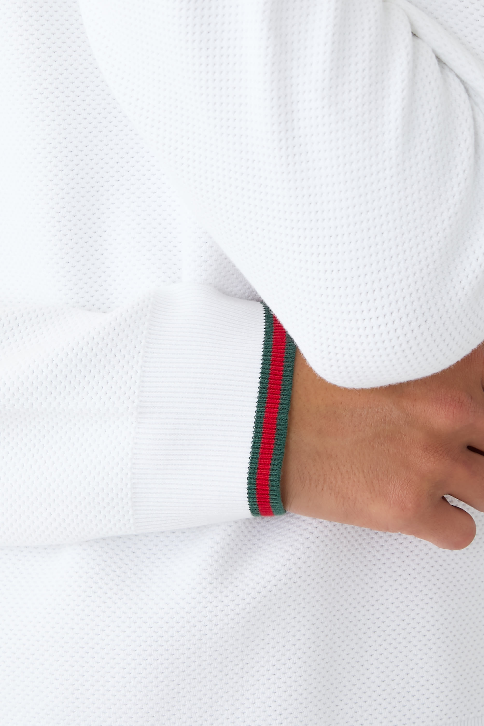 Cotton Piquet Sweater with Web