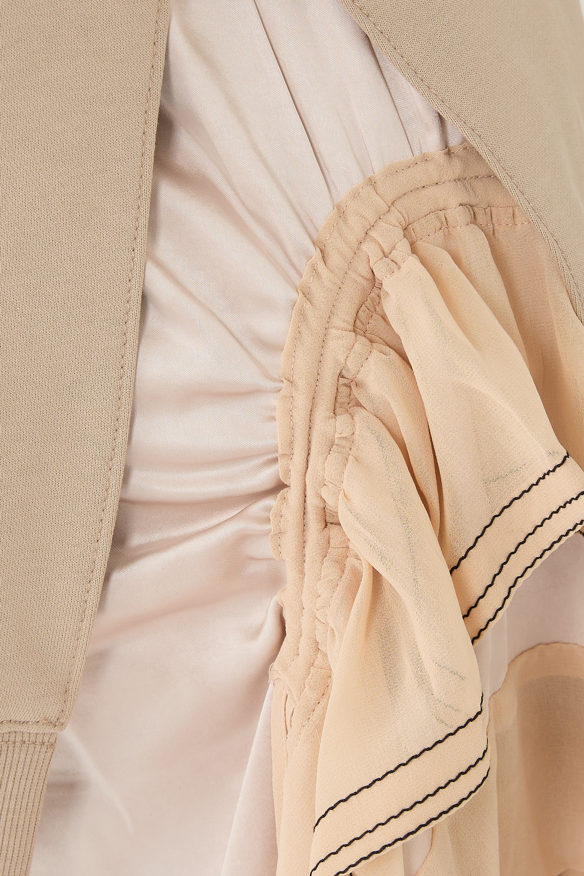 Hoodie Combo Dress with Satin Skirt