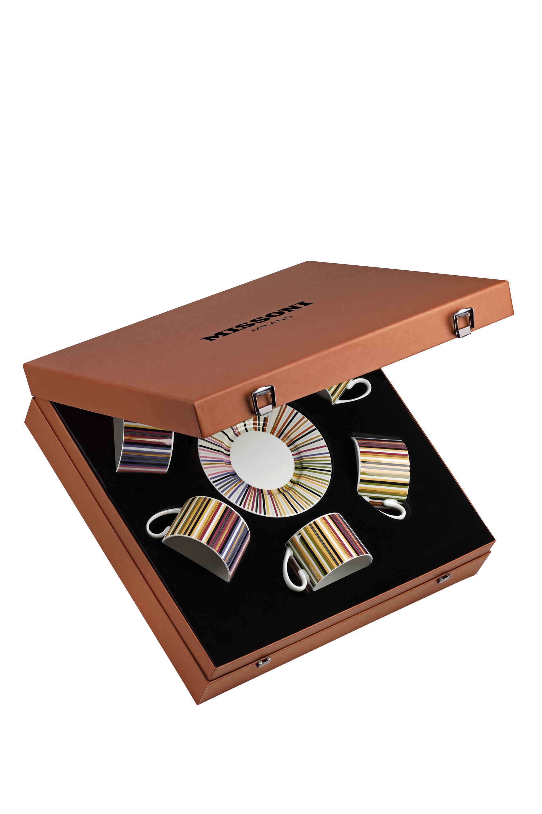 Jenkins Stripe Teacup & Saucer, Set of 6