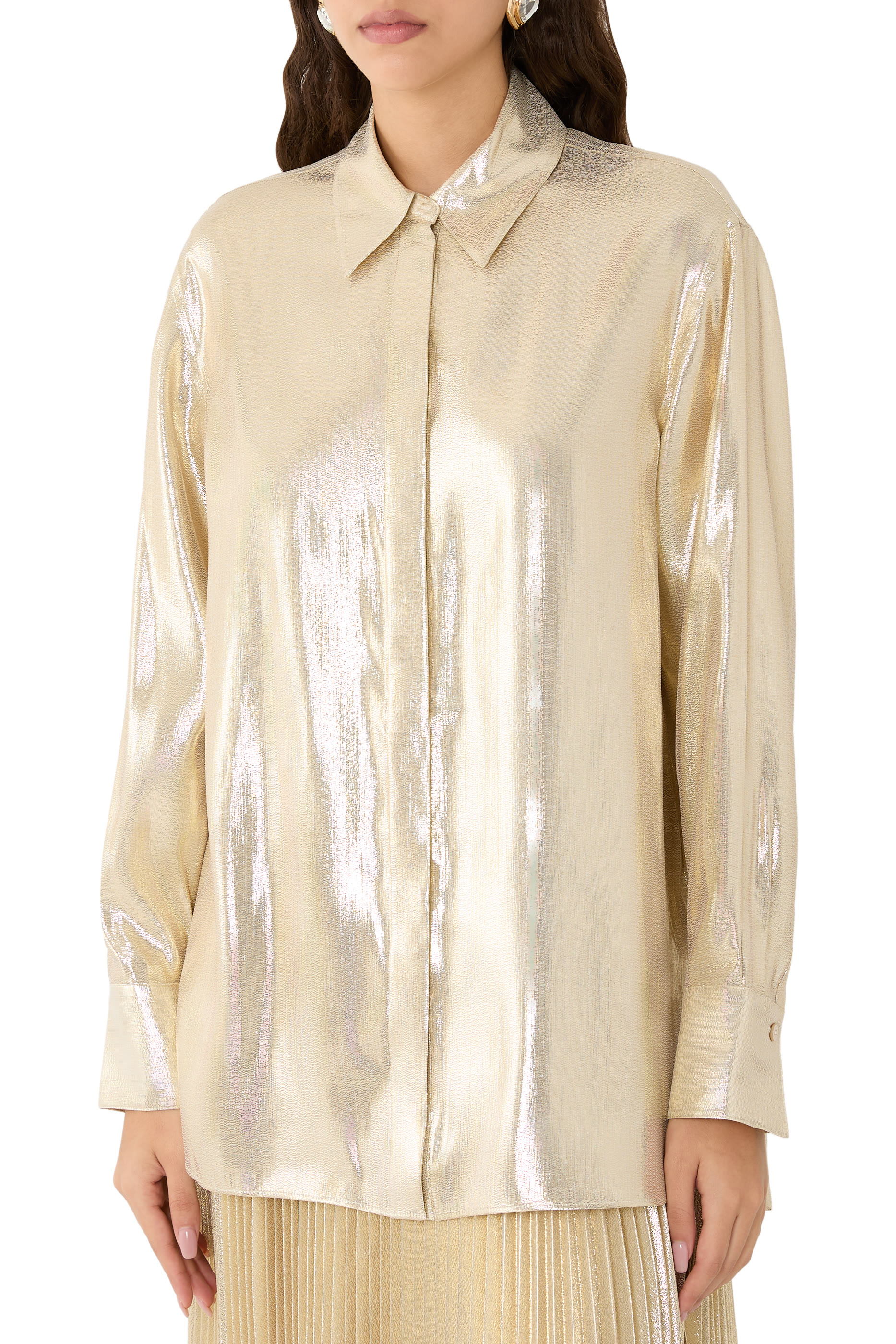  Capri Lam&eacute; Silk Blouse 