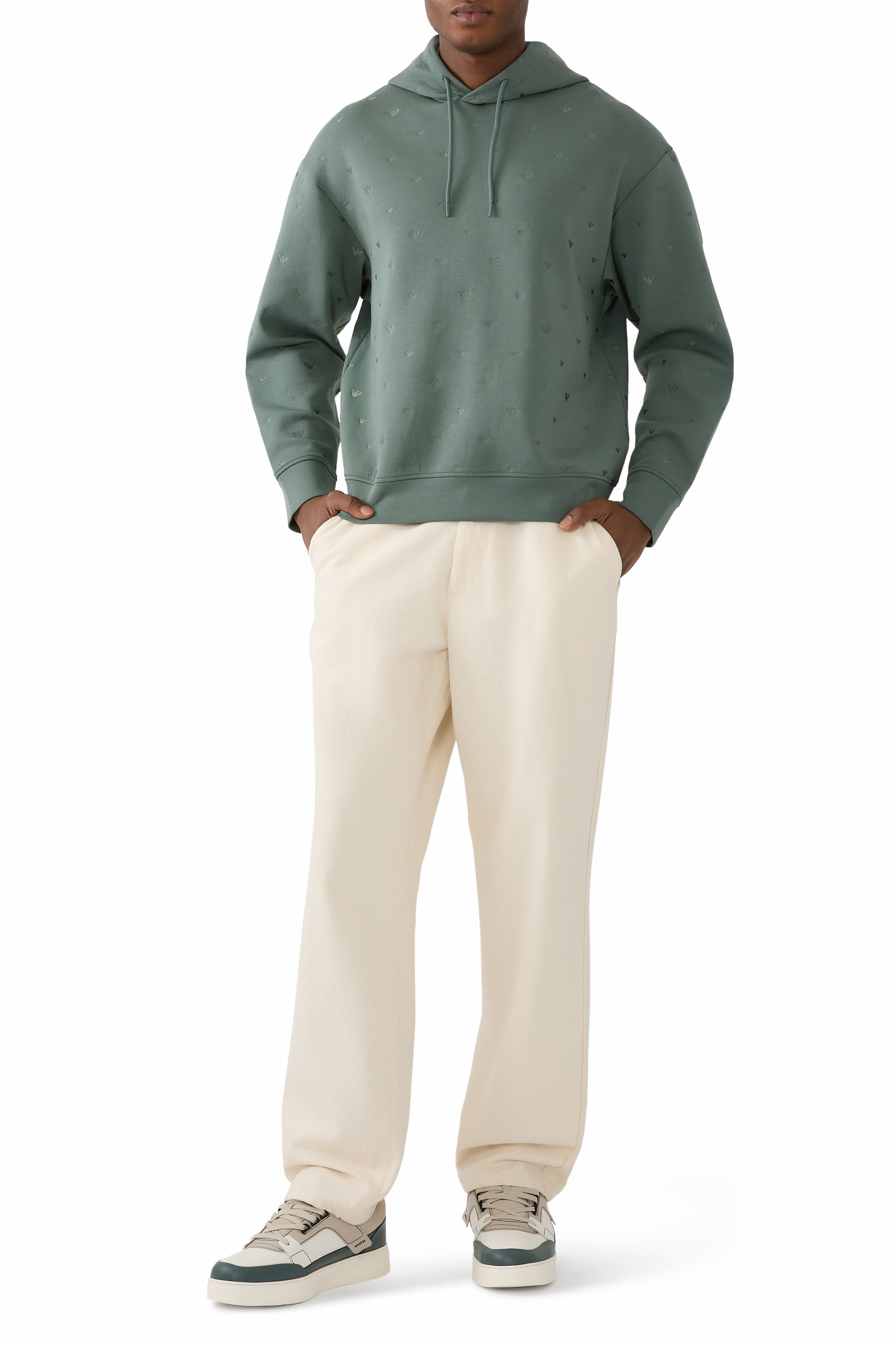 All-Over Eagle Logo Hooded Sweatshirt