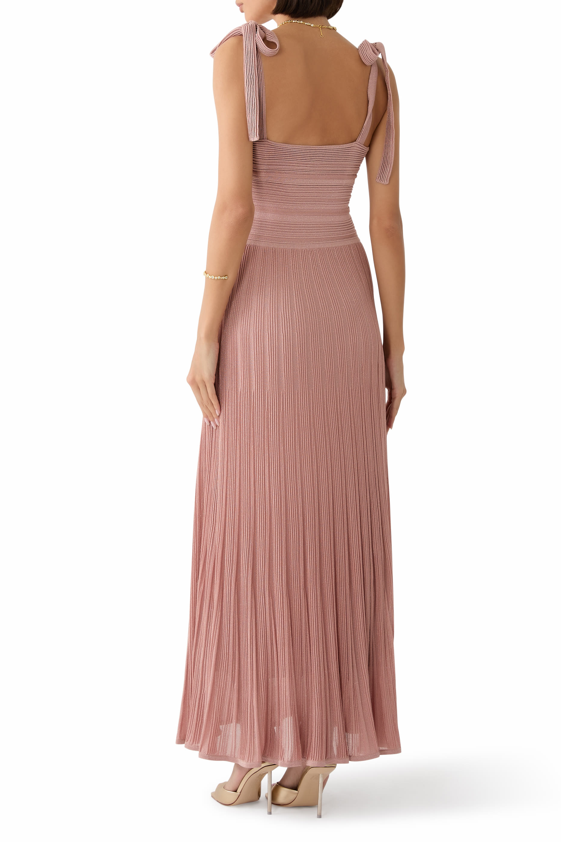 Lucky Metallic-Knit Maxi Dress